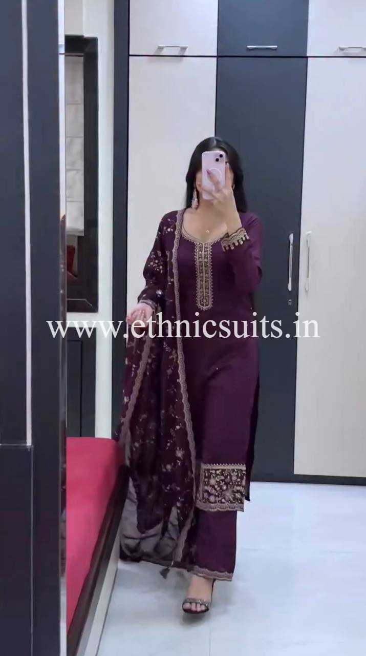 3 piece Purple Kurti Set