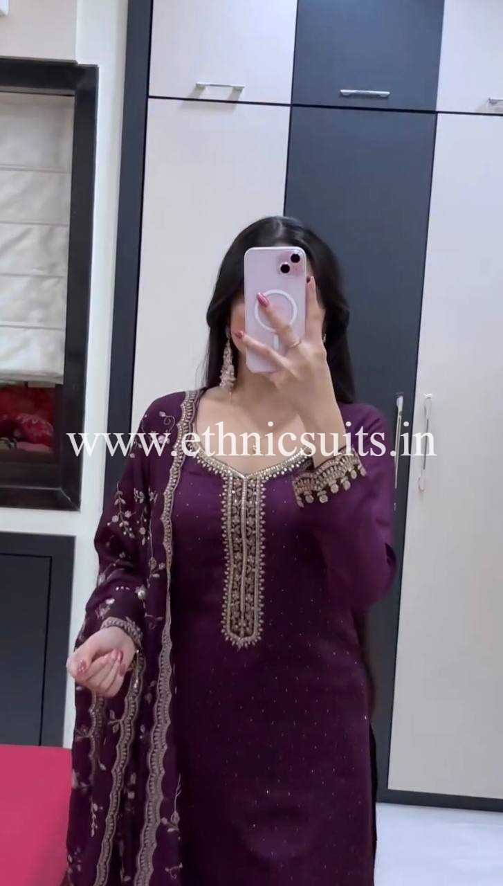 3 piece Purple Kurti Set