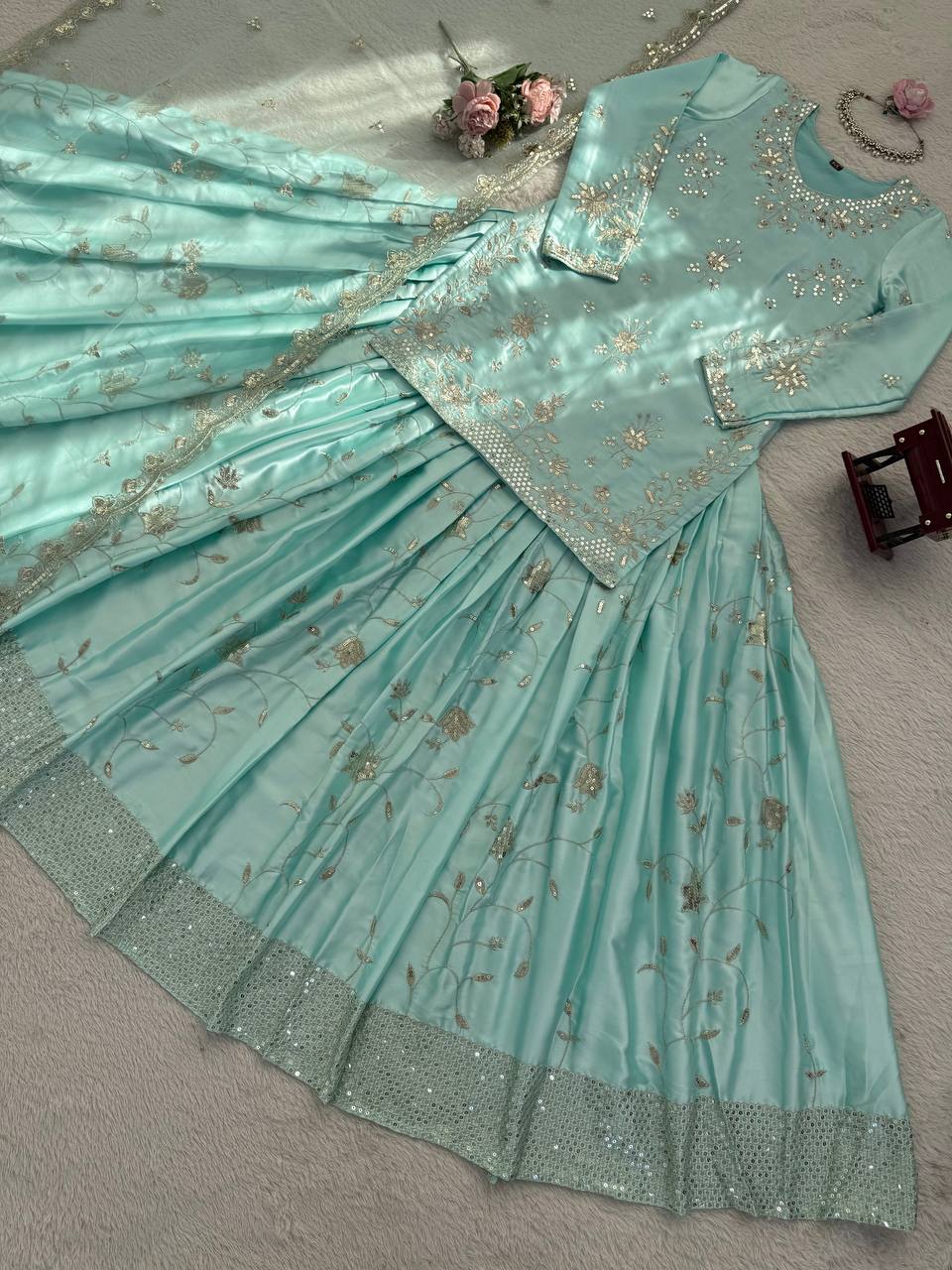 Aamna Sharif Inspired Blue Skirt Suit