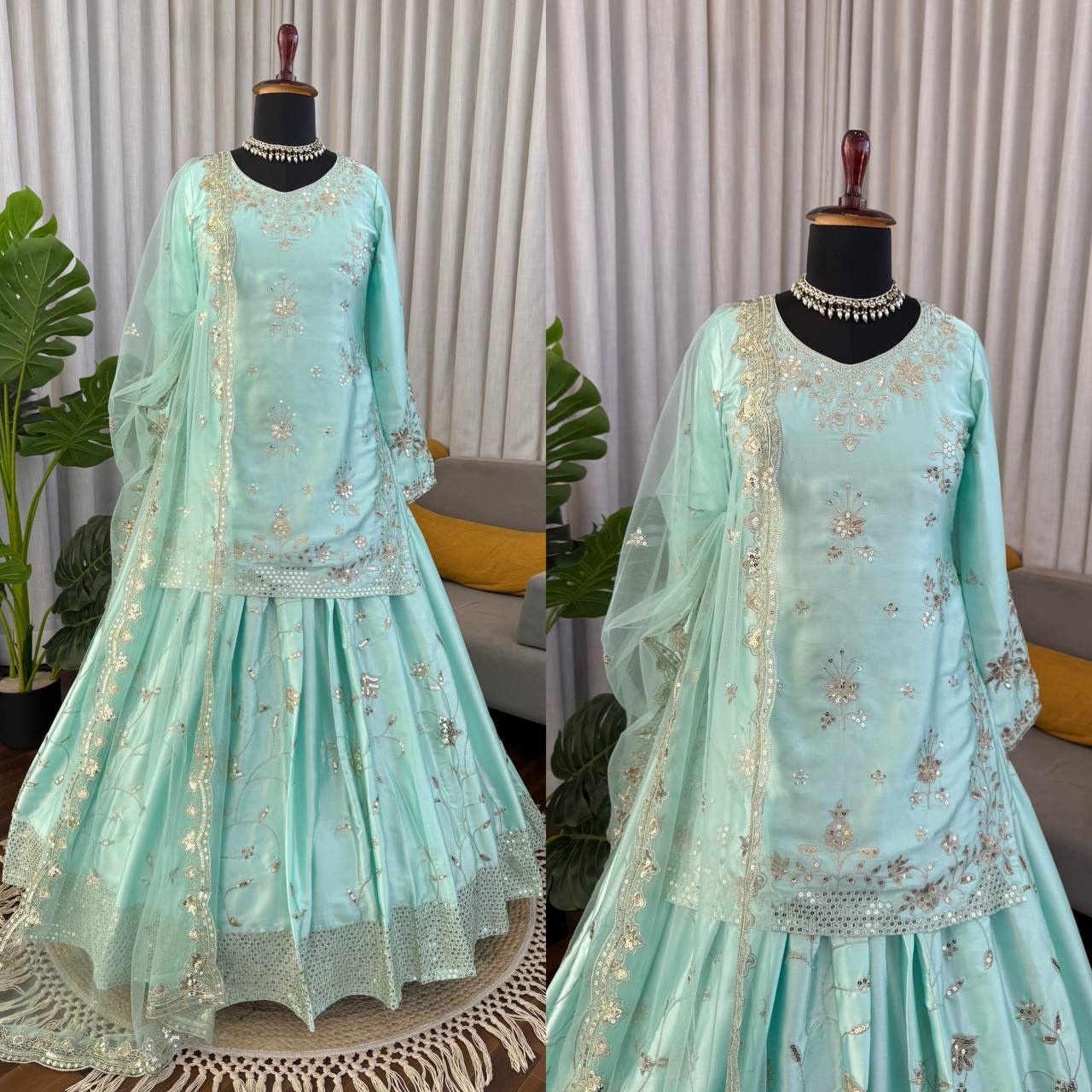 Aamna Sharif Inspired Blue Skirt Suit