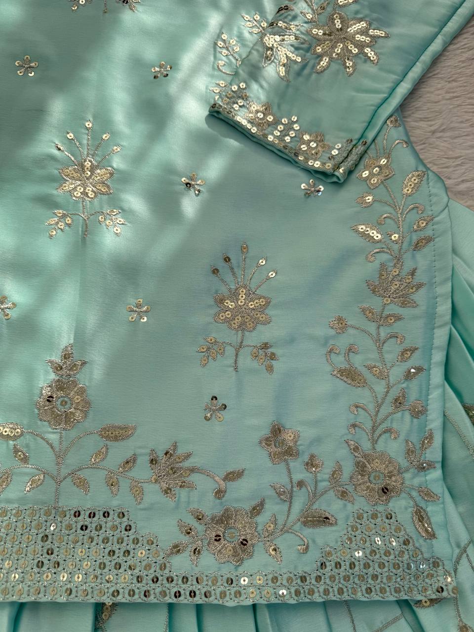 Aamna Sharif Inspired Blue Skirt Suit