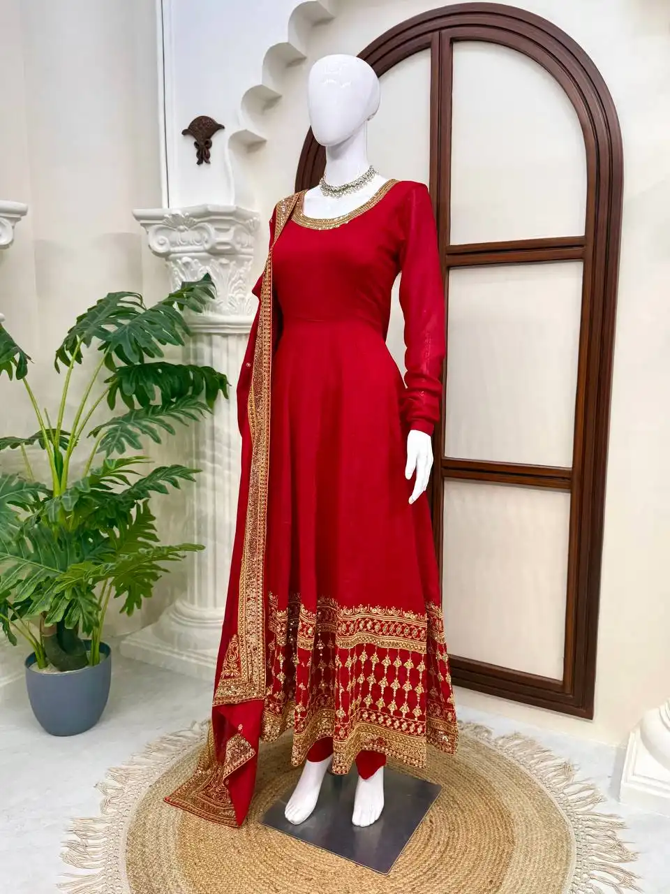 Aisha Khan Inspired Red Anarkali Dress