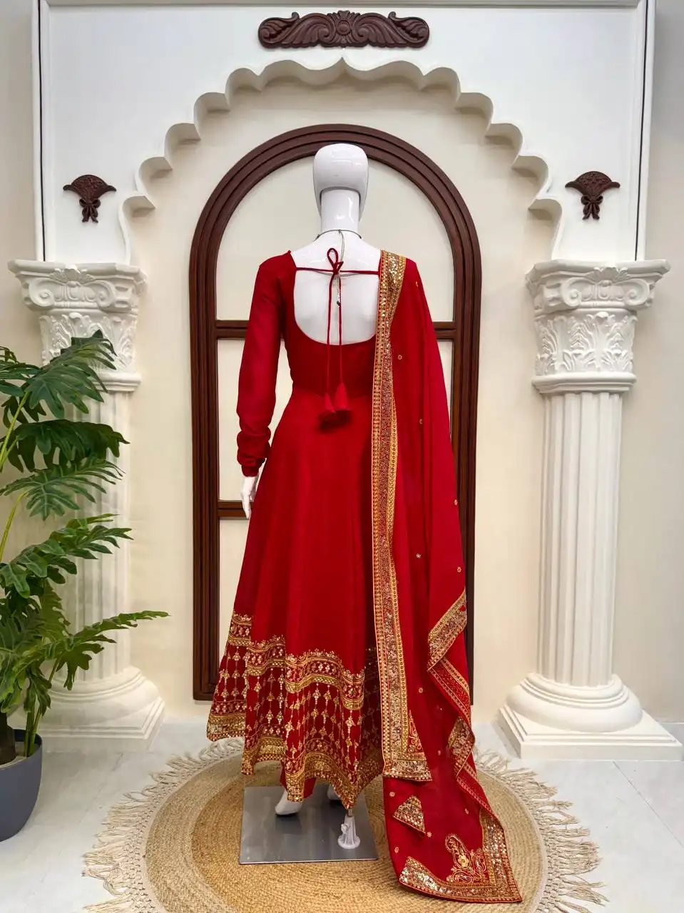 Aisha Khan Inspired Red Anarkali Dress