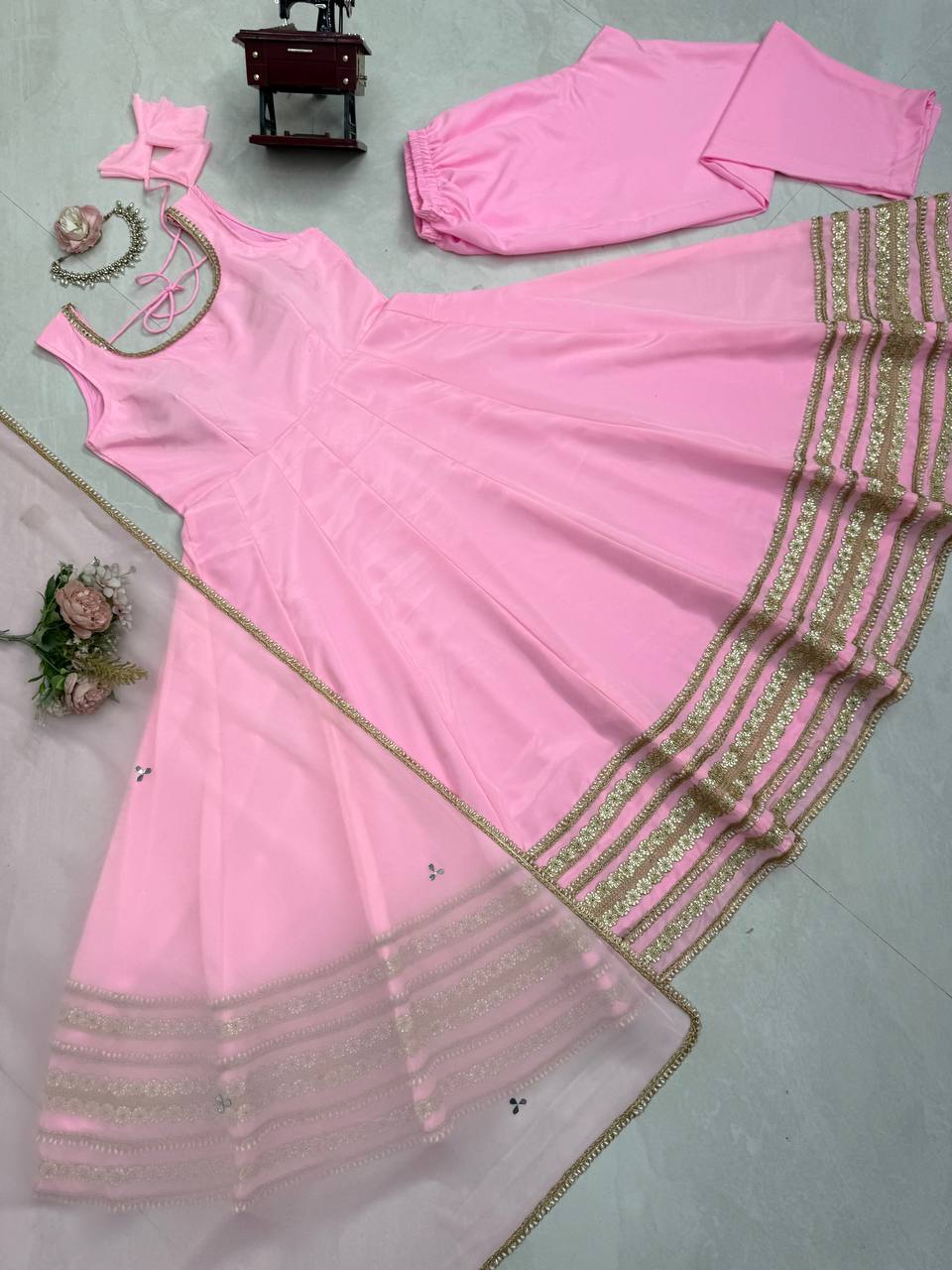 Beautiful Baby Pink Anarkali Dress