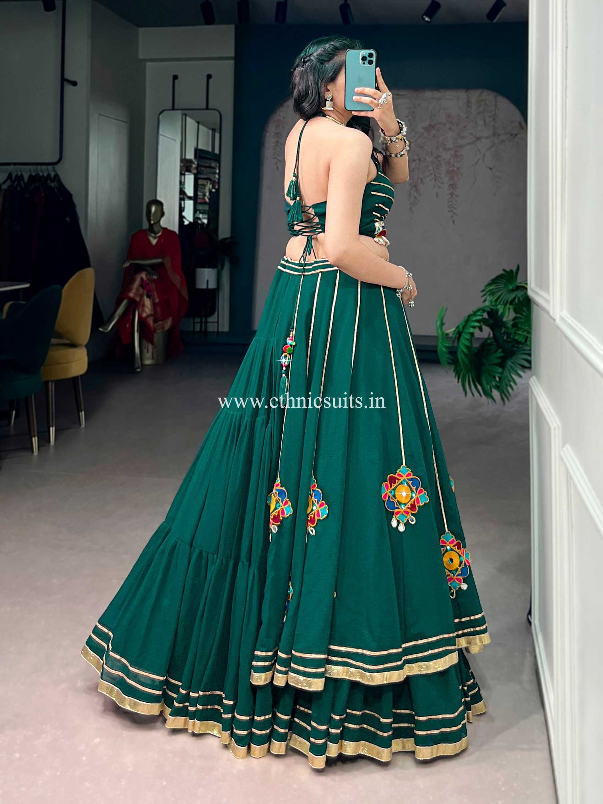 Big Flair Green Chaniya Choli for Navratri 2026