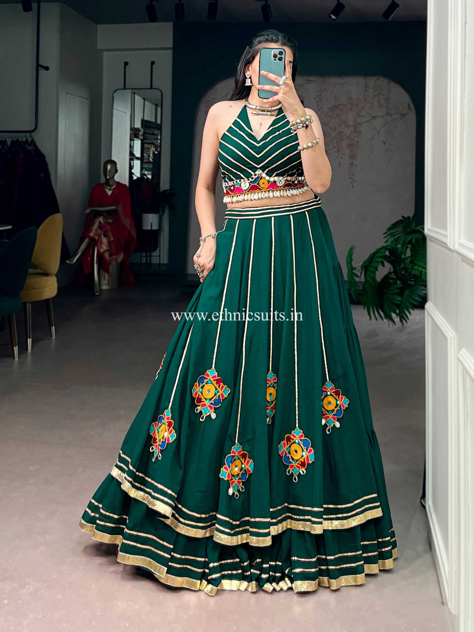 Big Flair Green Chaniya Choli for Navratri 2026