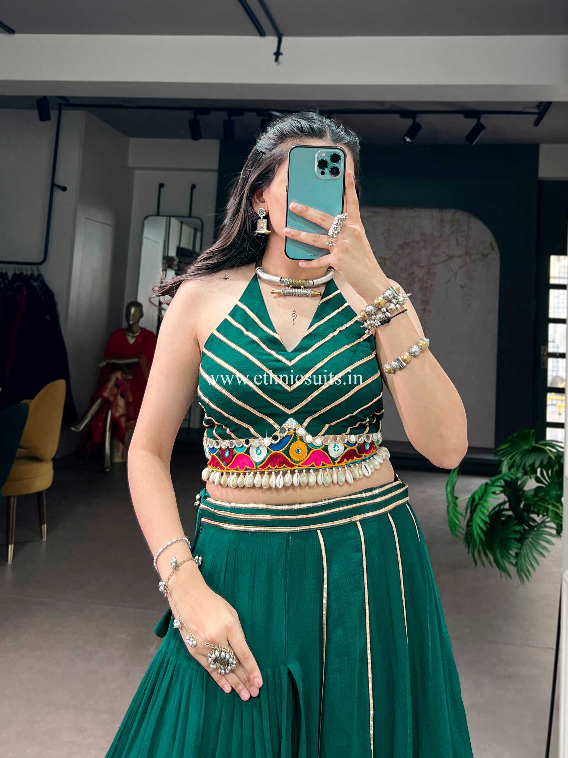 Big Flair Green Chaniya Choli for Navratri 2026