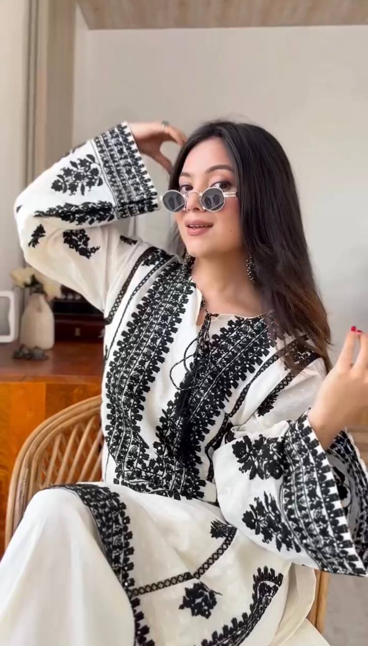 Black and White Designer Salwar Suit