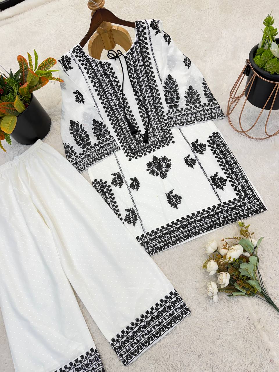 Black and White Designer Salwar Suit