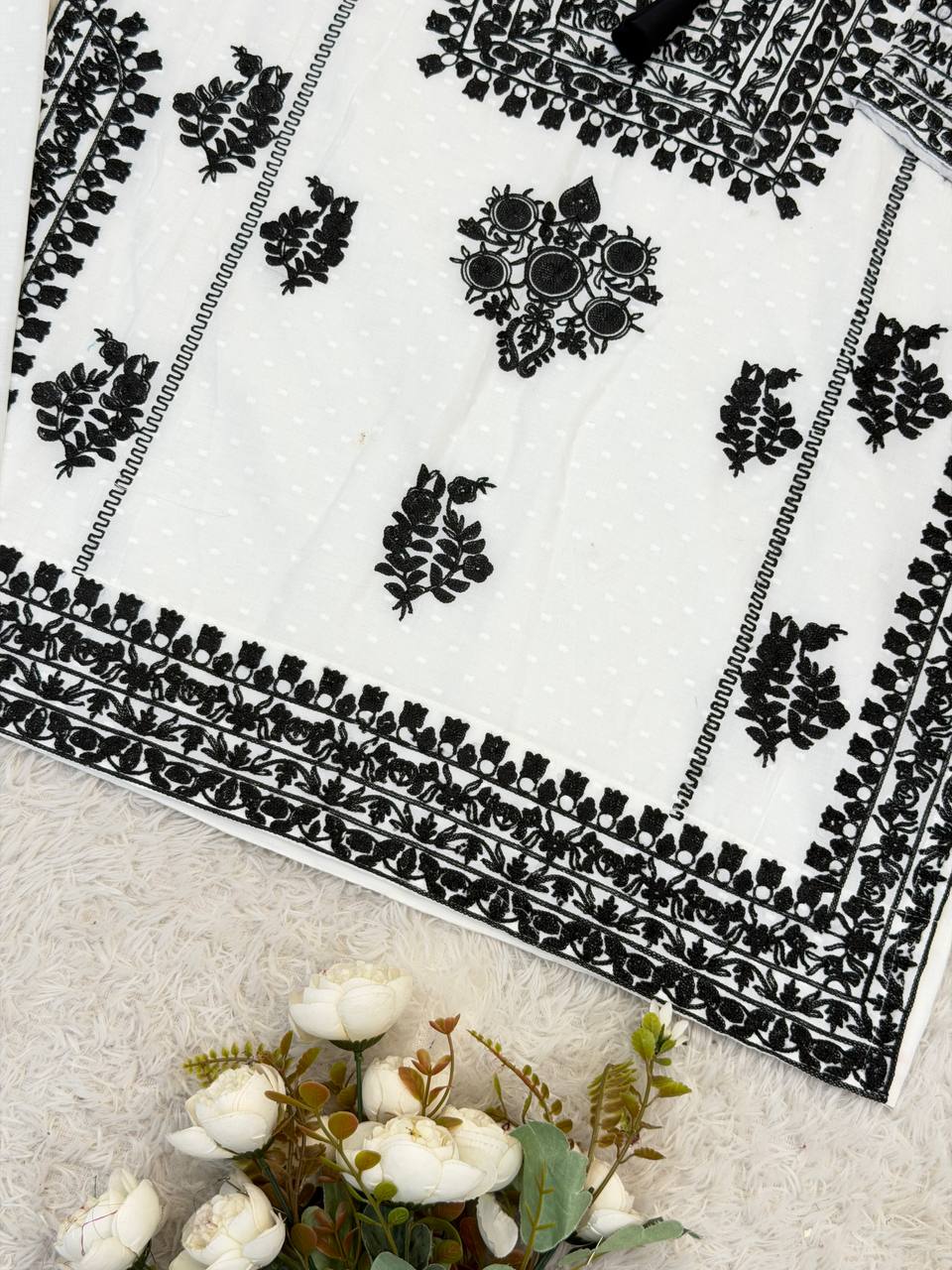 Black and White Designer Salwar Suit