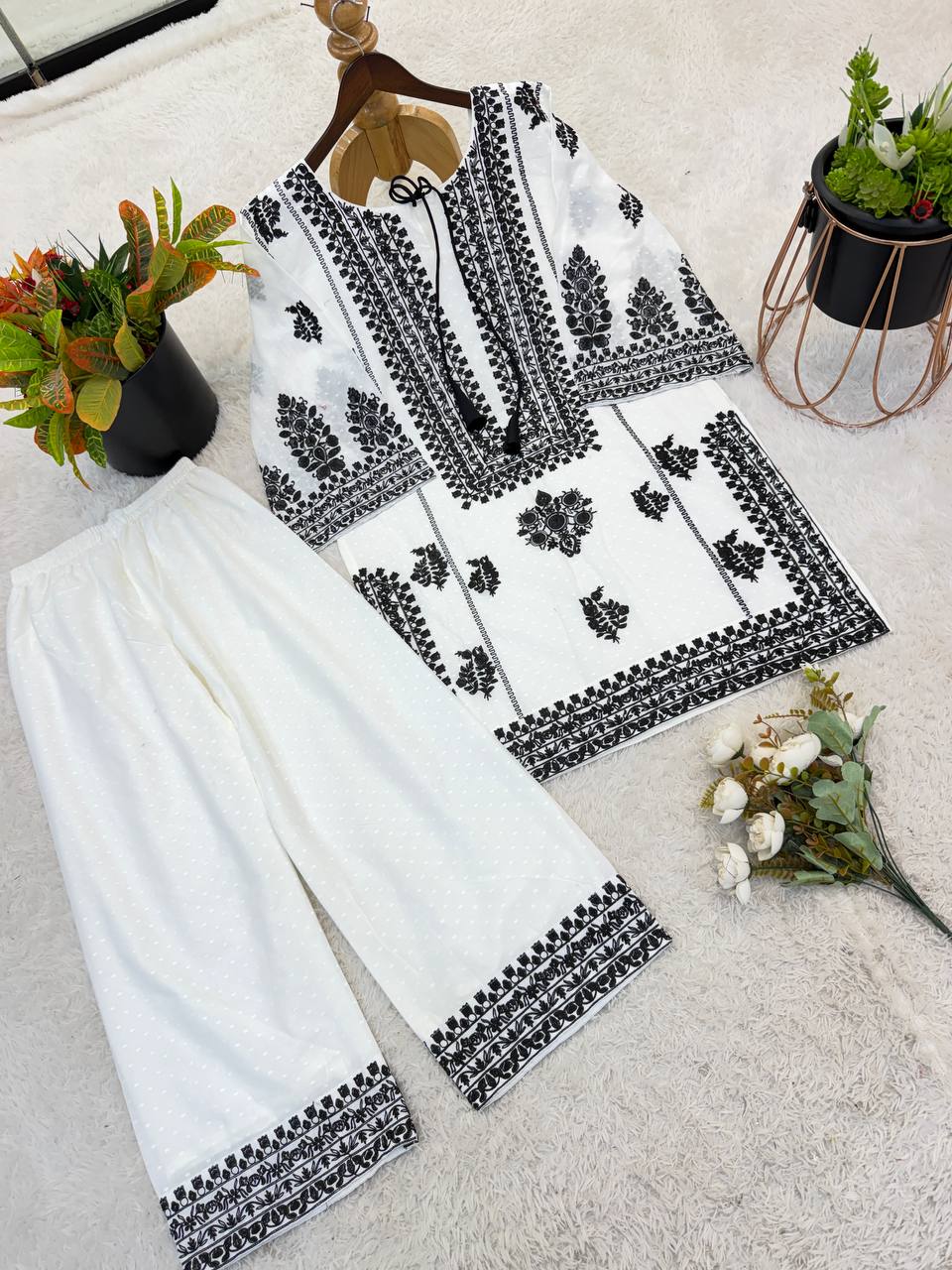 Black and White Designer Salwar Suit