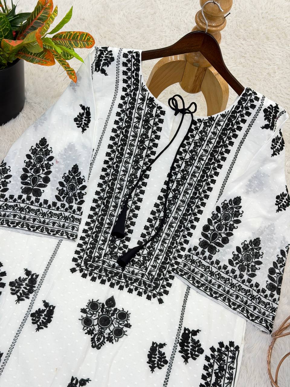 Black and White Designer Salwar Suit