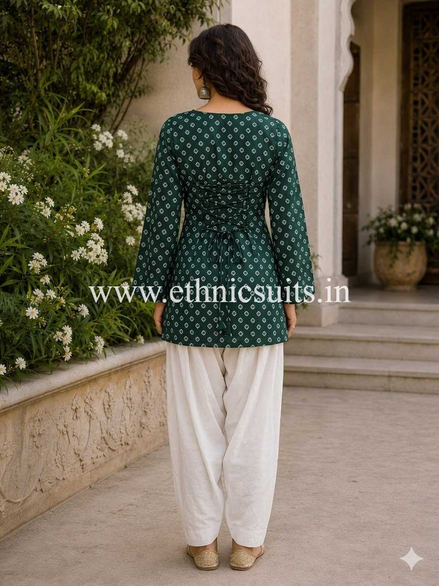 Cotton Printed Boat Neck kurta with Bottom