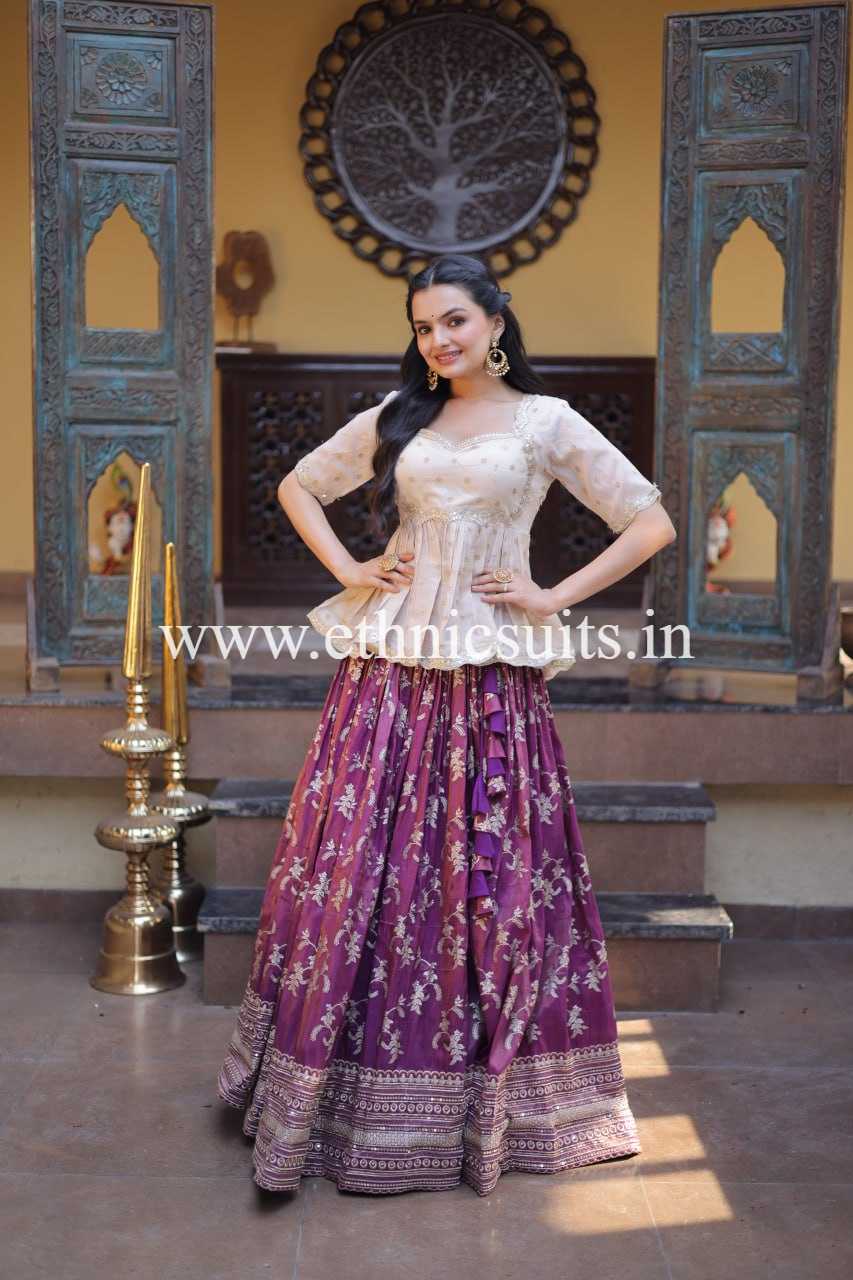 Designer Dyeable Viscose Jacquard Lehenga Choli set