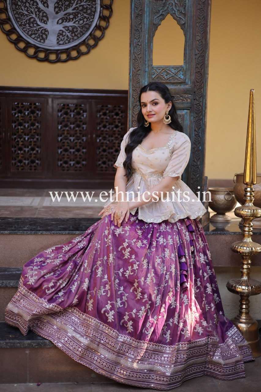 Designer Dyeable Viscose Jacquard Lehenga Choli set