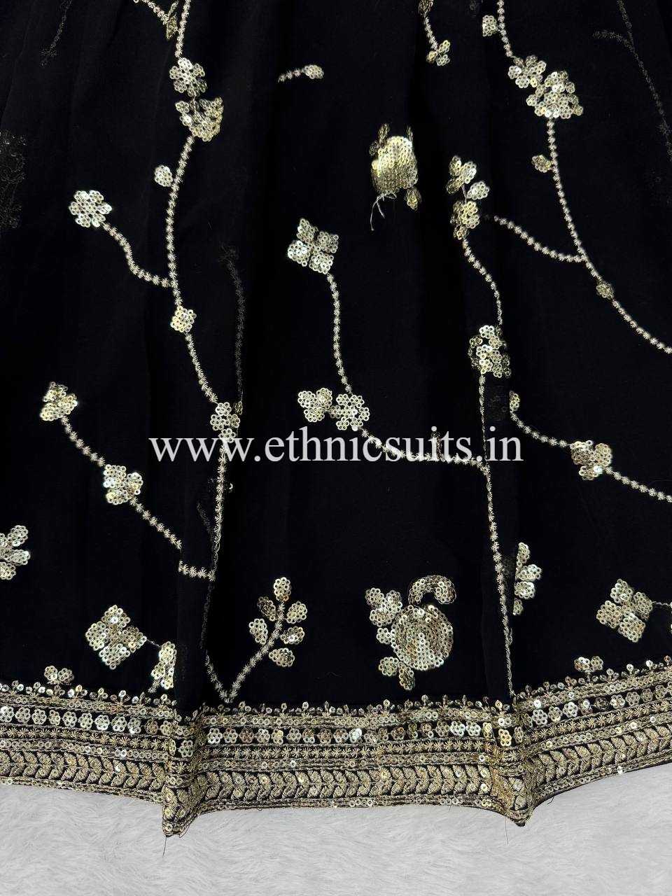 Festive Wear Black Designer Lehenga Saree