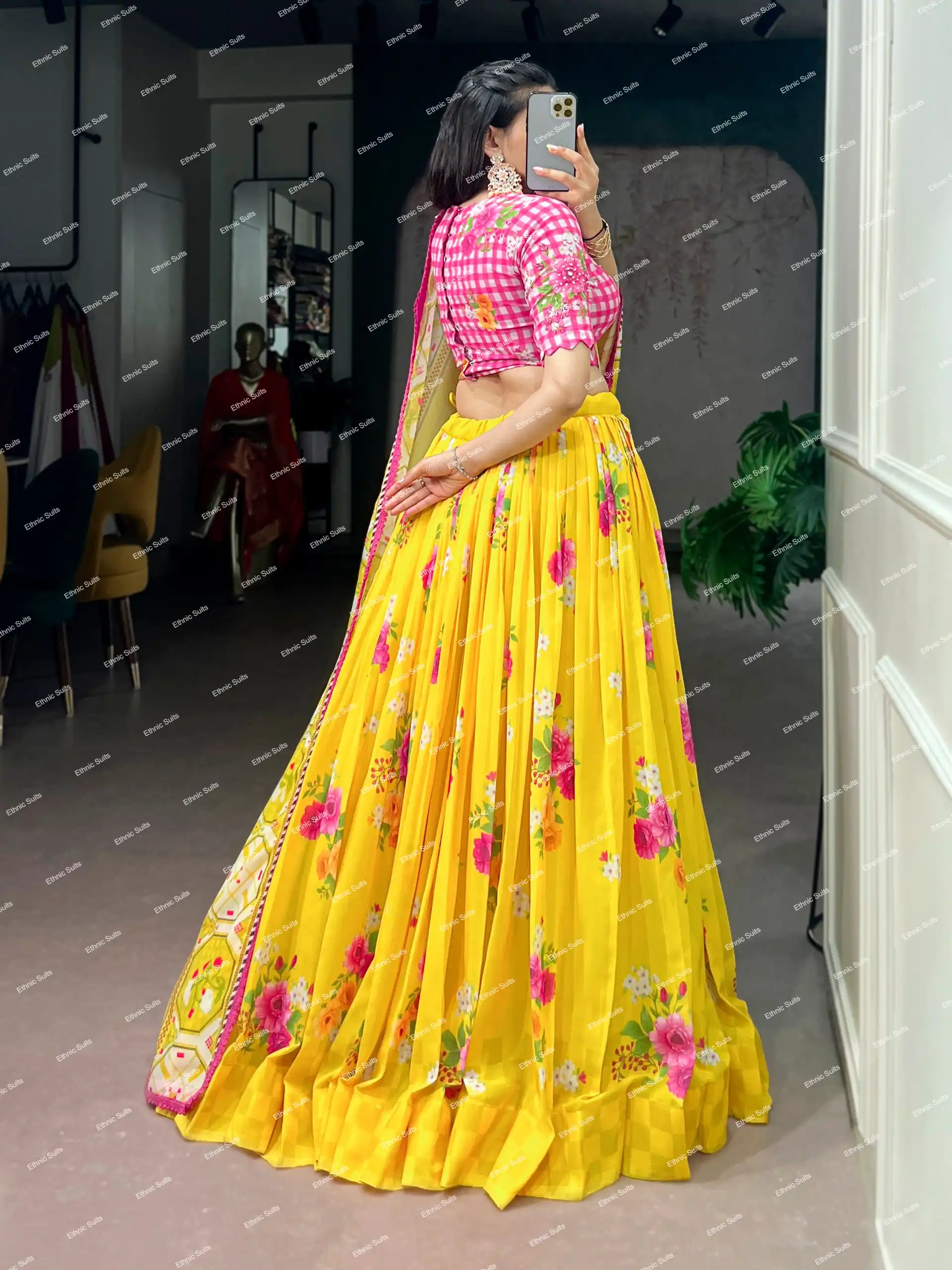 Haldi Ceremony Special Mustard Yellow Floral Lehenga Choli