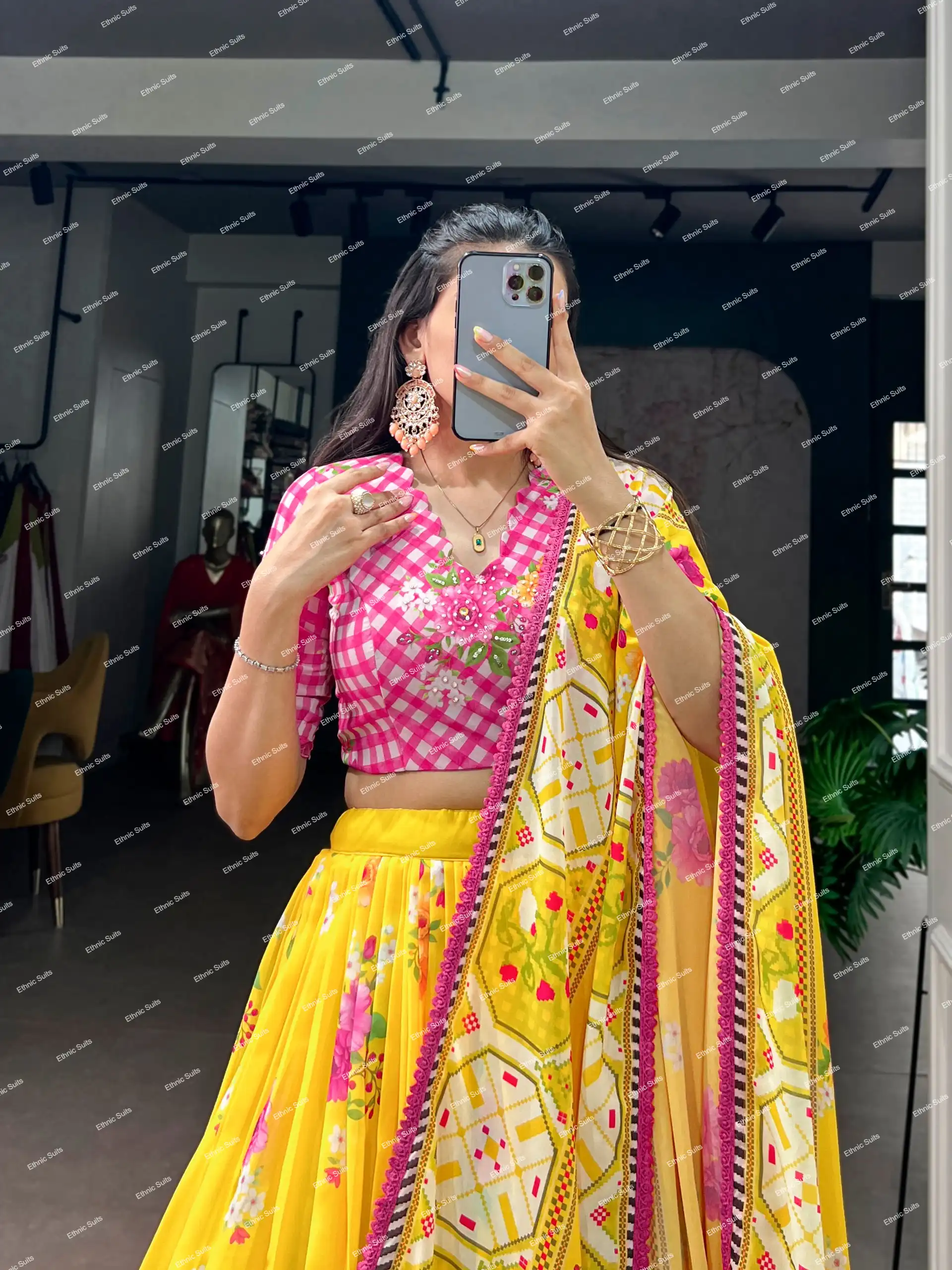 Haldi Ceremony Special Mustard Yellow Floral Lehenga Choli