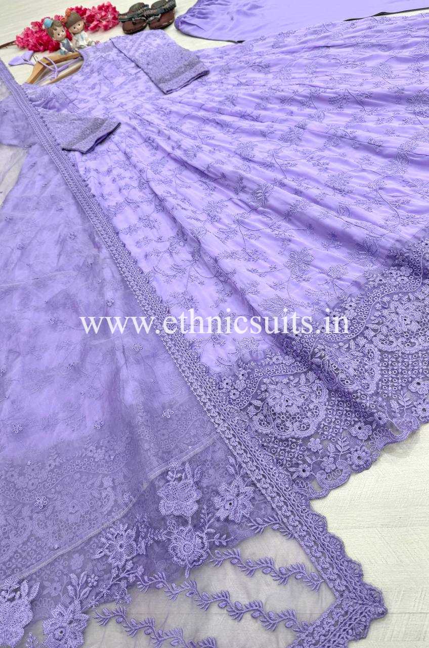 Hania Amir Inspired Blue Anarkali Suit