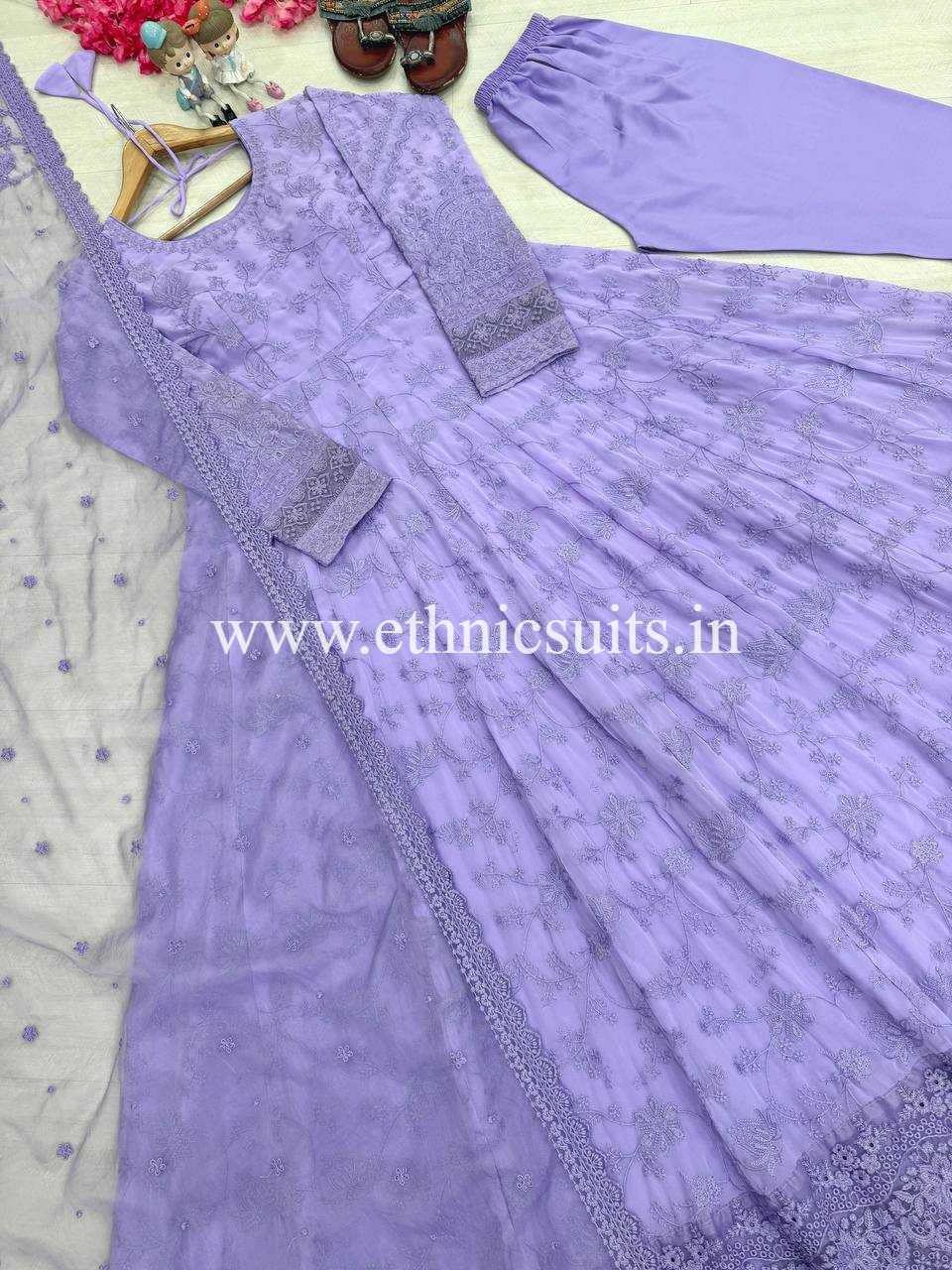 Hania Amir Inspired Blue Anarkali Suit