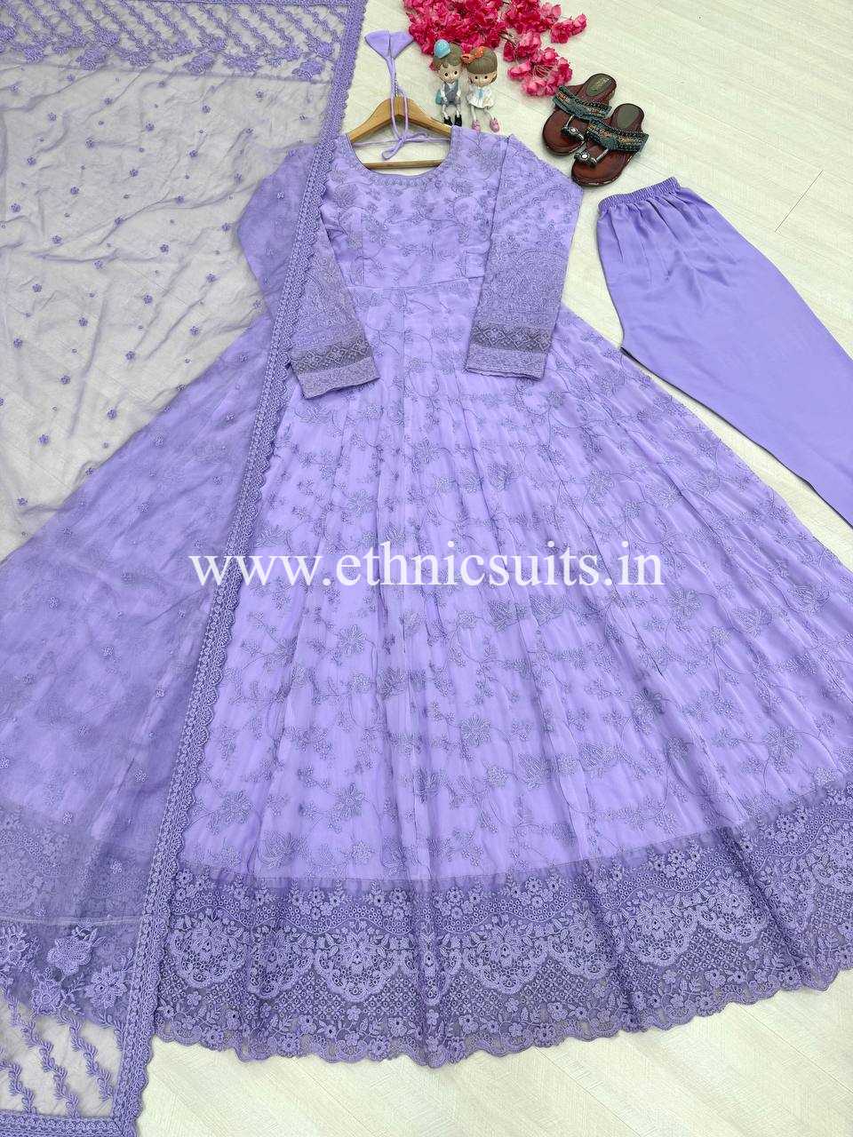 Hania Amir Inspired Blue Anarkali Suit