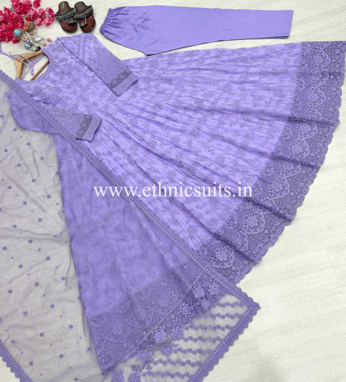 Hania Amir Inspired Blue Anarkali Suit