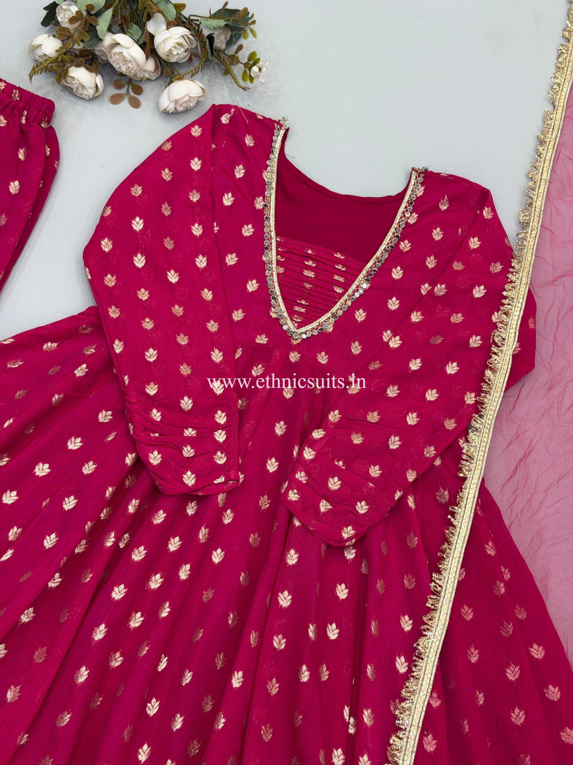 Inspired Pink Georgette Sharara Set
