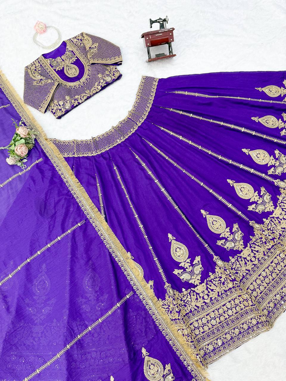 Jhanvi Kapoor Inspired Purple Lehenga Blouse