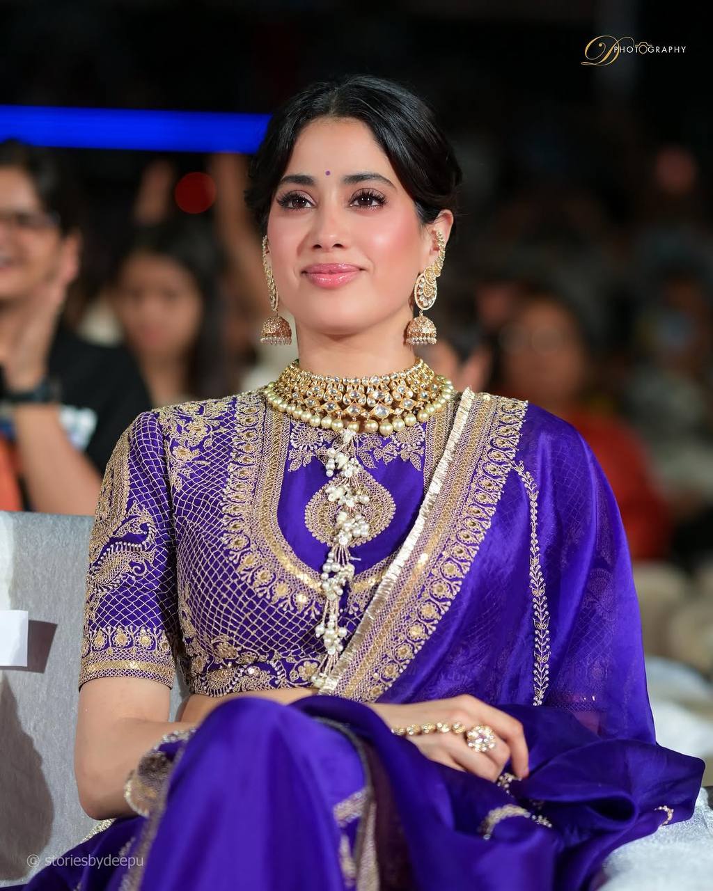 Jhanvi Kapoor Inspired Purple Lehenga Blouse