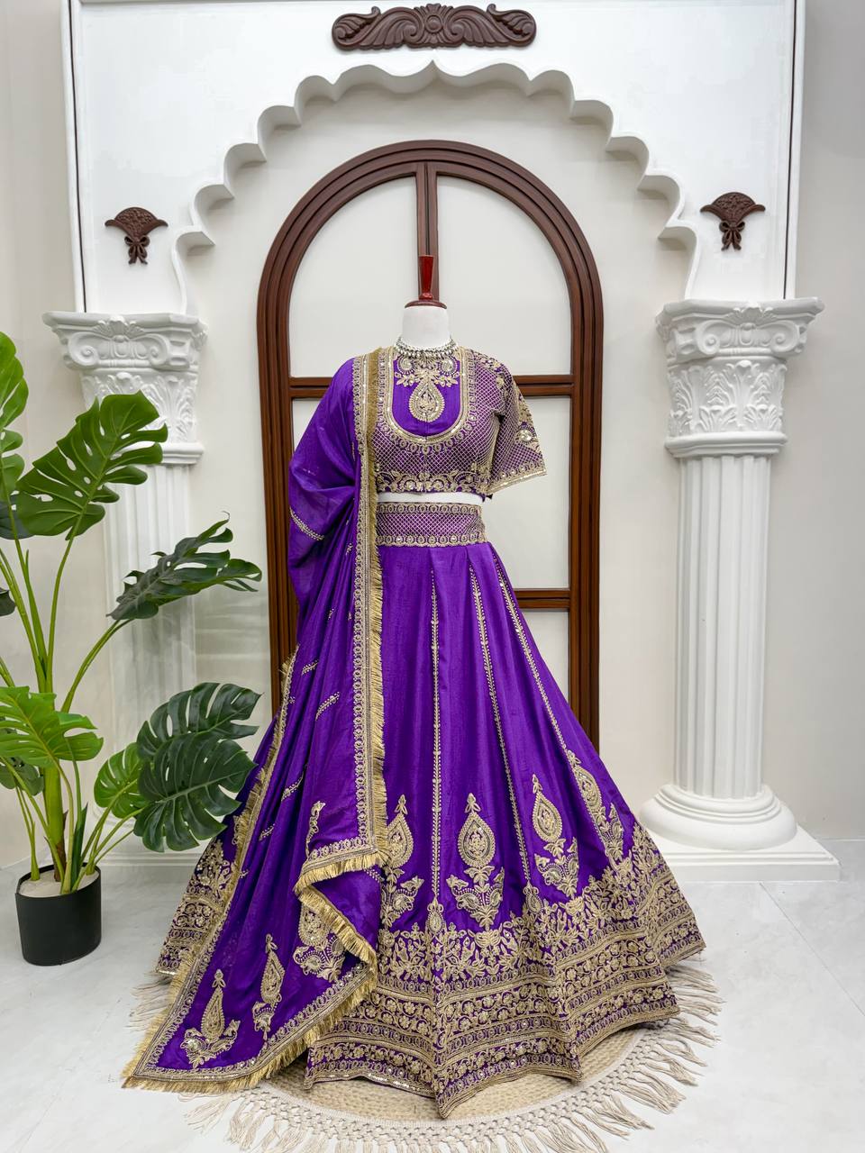 Jhanvi Kapoor Inspired Purple Lehenga Blouse