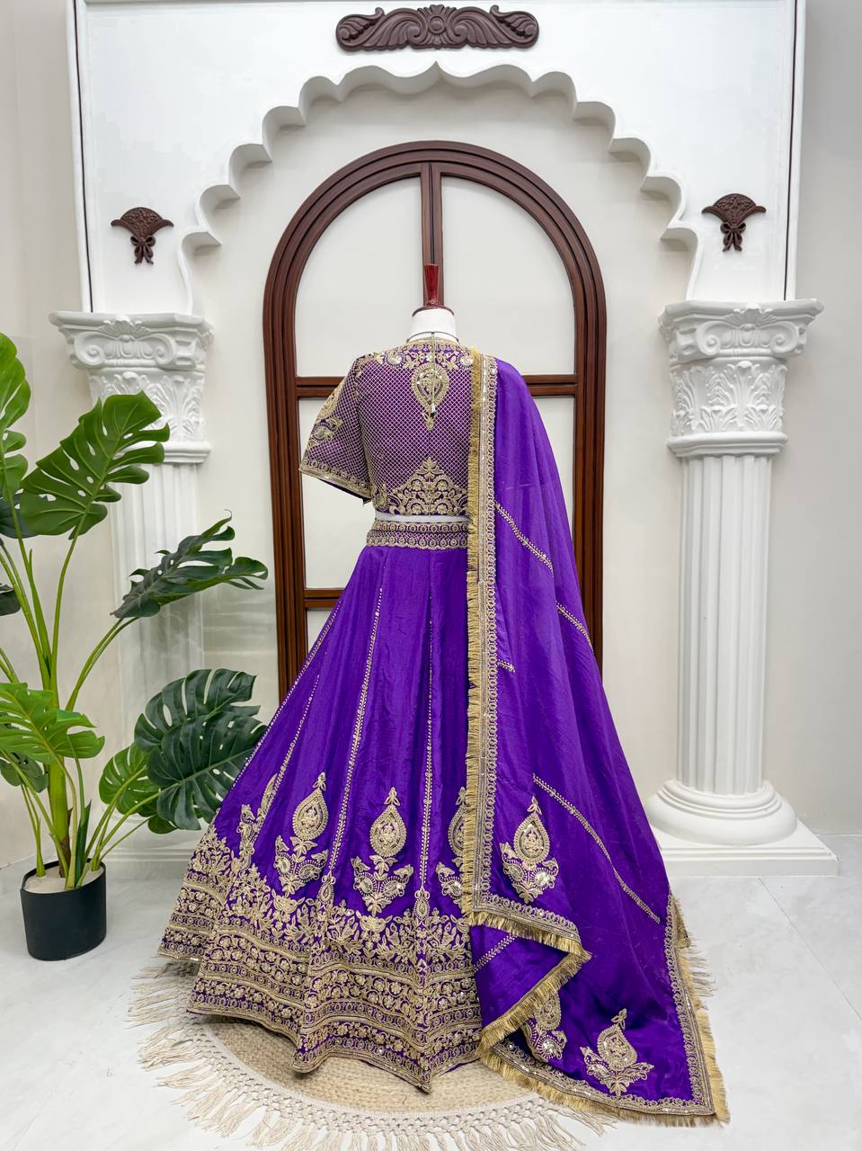 Jhanvi Kapoor Inspired Purple Lehenga Blouse