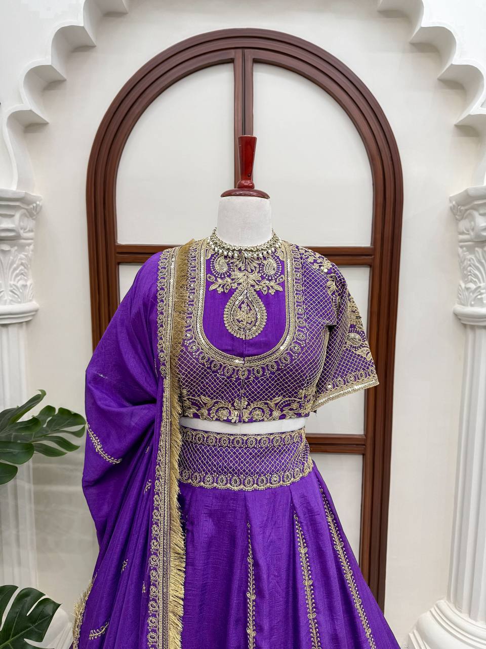 Jhanvi Kapoor Inspired Purple Lehenga Blouse
