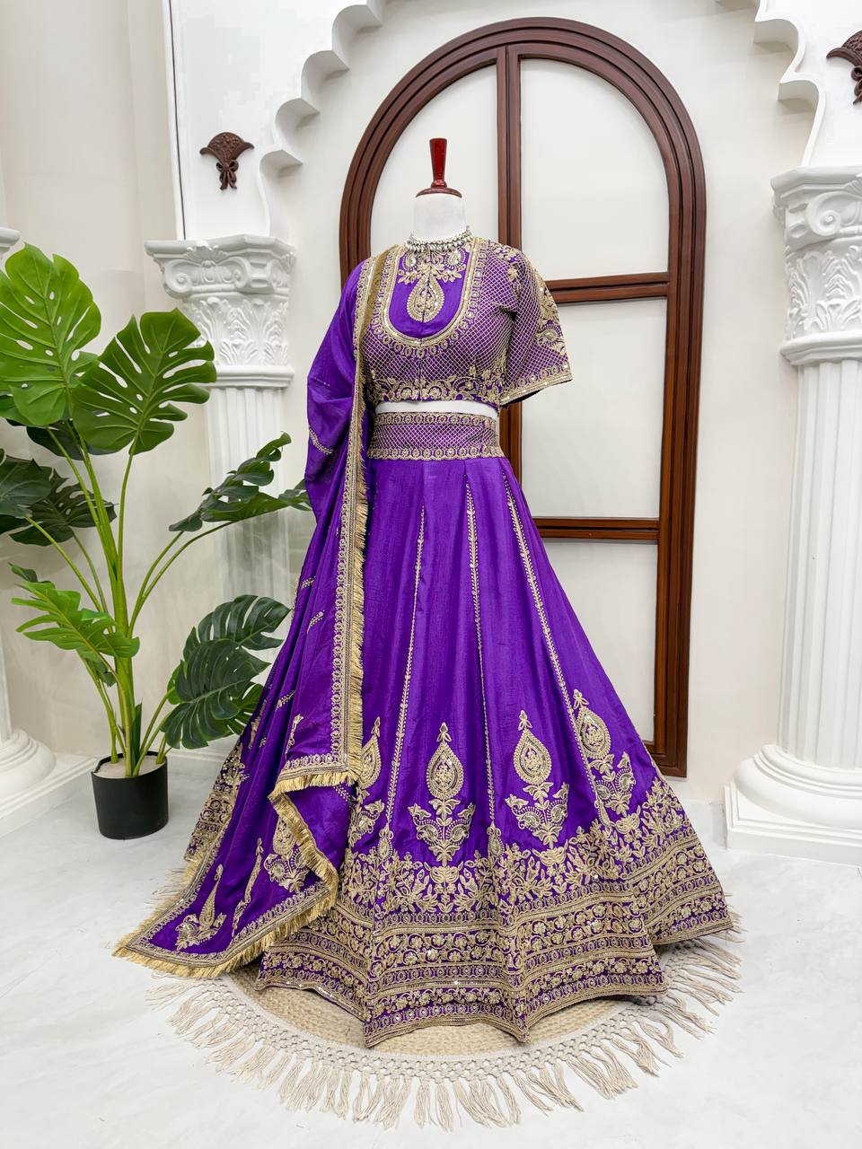 Jhanvi Kapoor Inspired Purple Lehenga Blouse