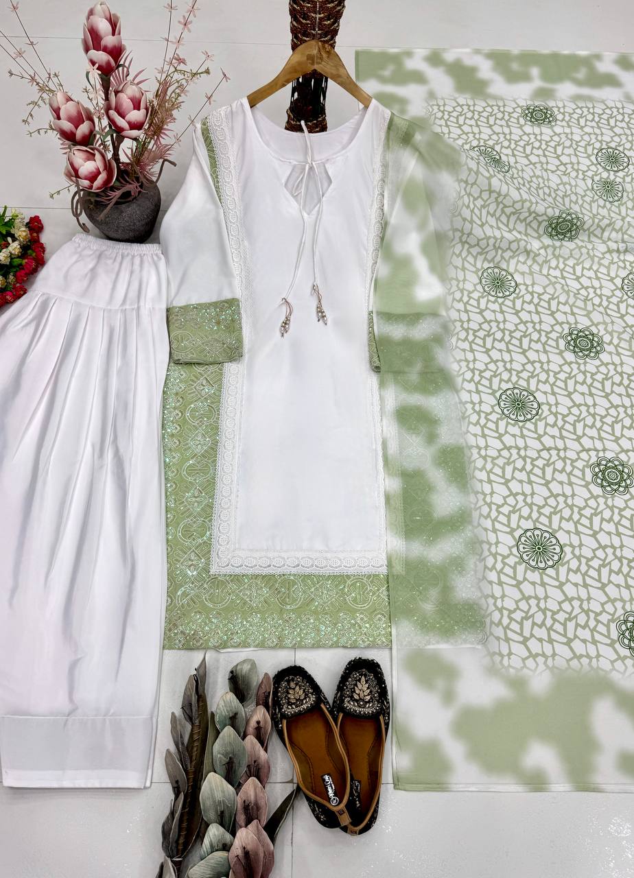 Pakistani Style Inspired Farshi Salwar Suit Dupatta