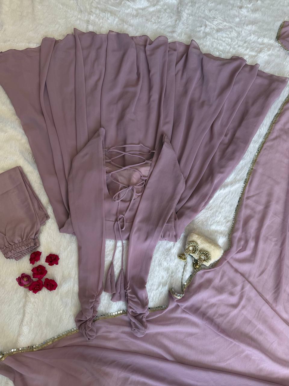 Party Wear Lilac Color Georgette Gown