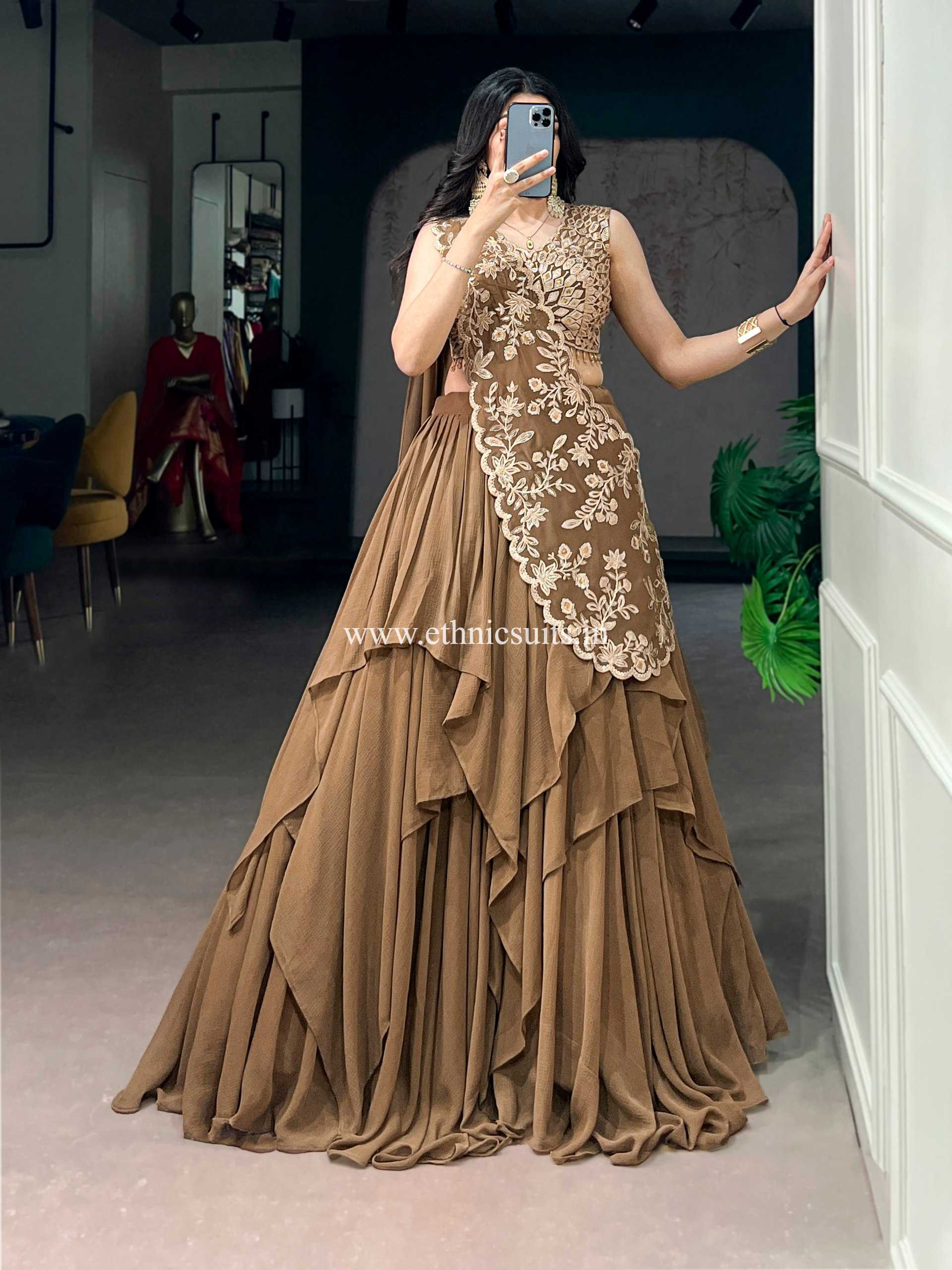 Stylish big Flair Bridesmaid Lehenga Choli with fancy Dupatta