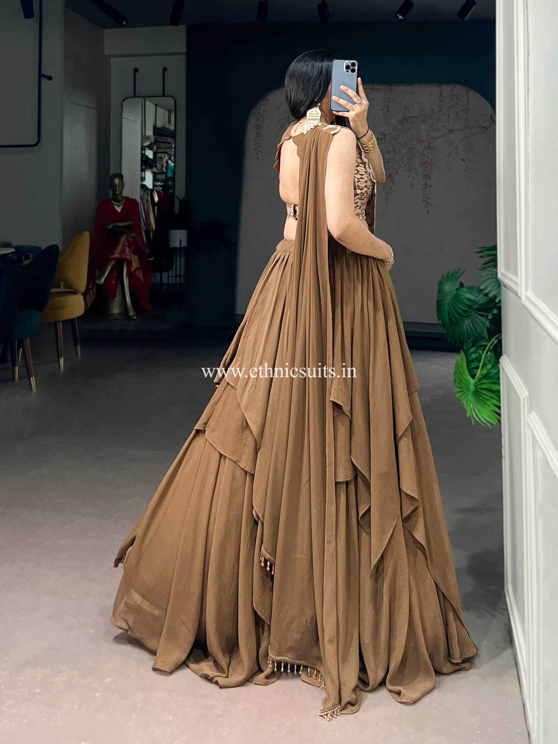 Stylish big Flair Bridesmaid Lehenga Choli with fancy Dupatta