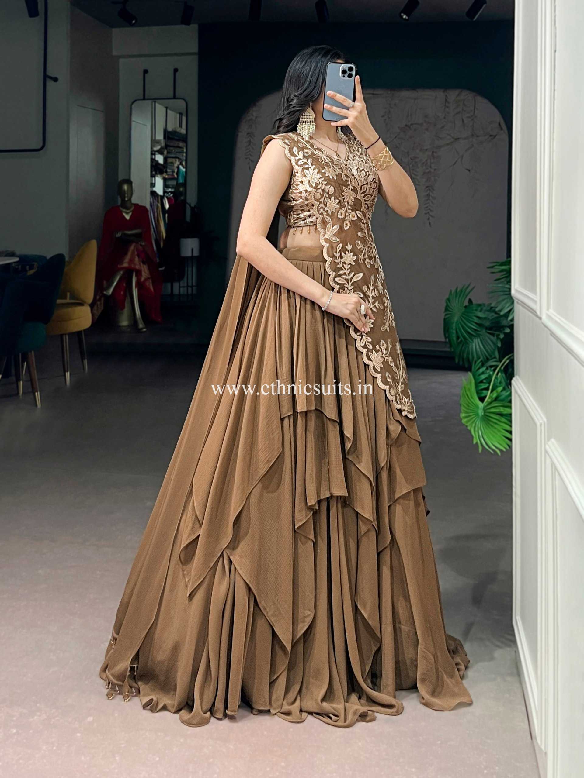 Stylish big Flair Bridesmaid Lehenga Choli with fancy Dupatta