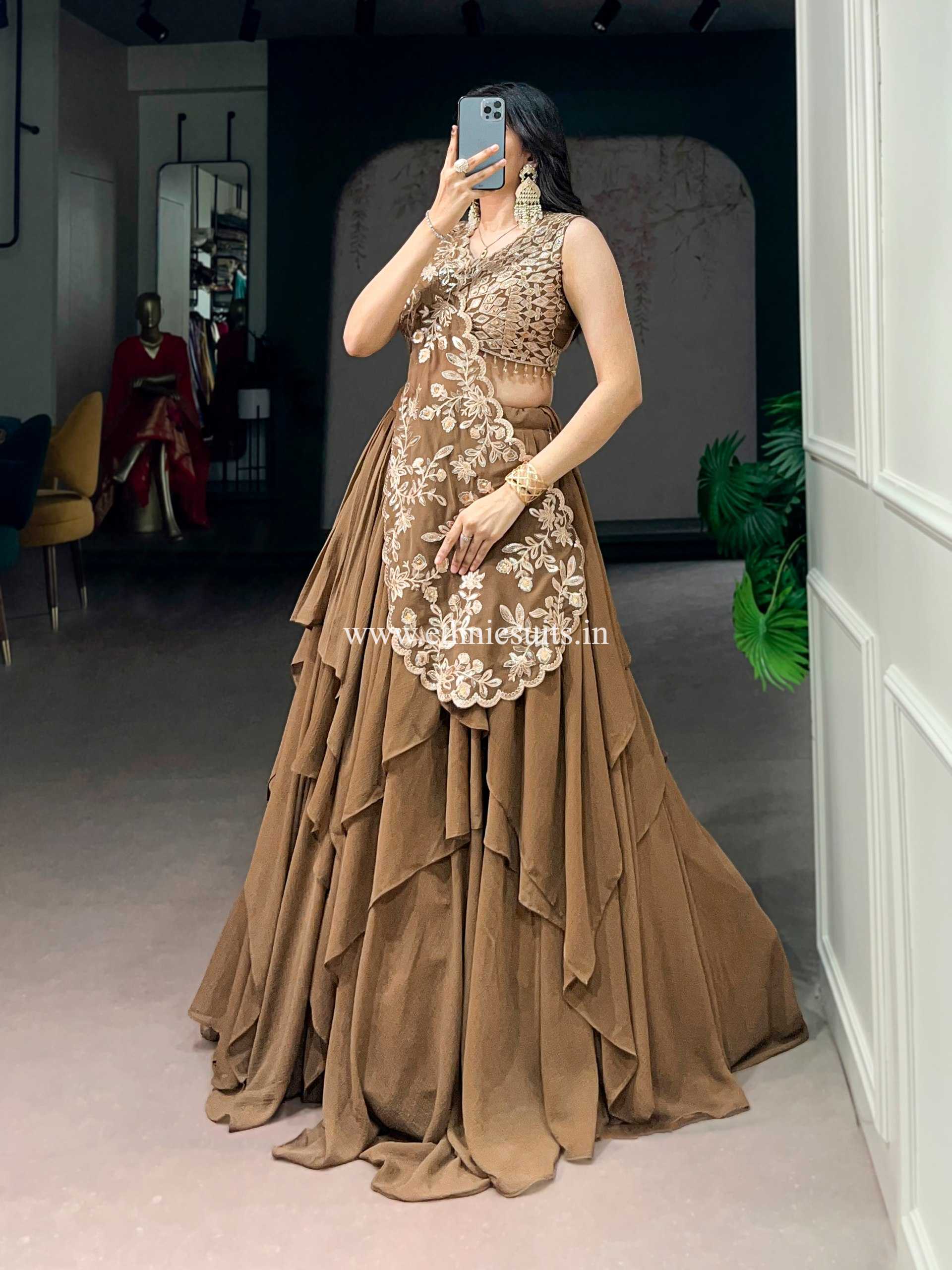 Stylish big Flair Bridesmaid Lehenga Choli with fancy Dupatta