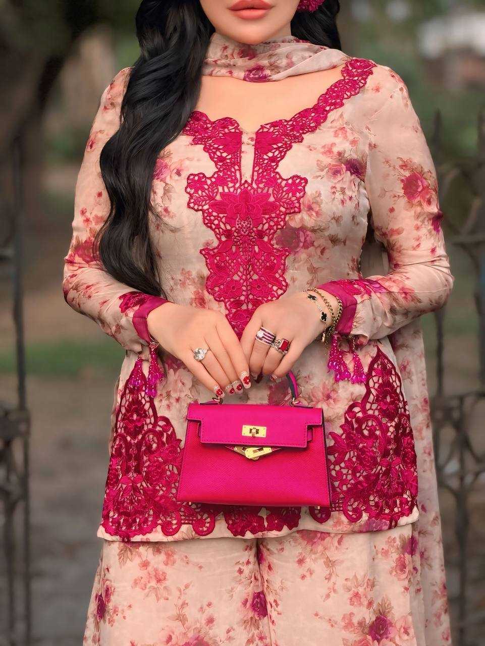 Trending Red Floral Printed Plazzo Salwar Suit
