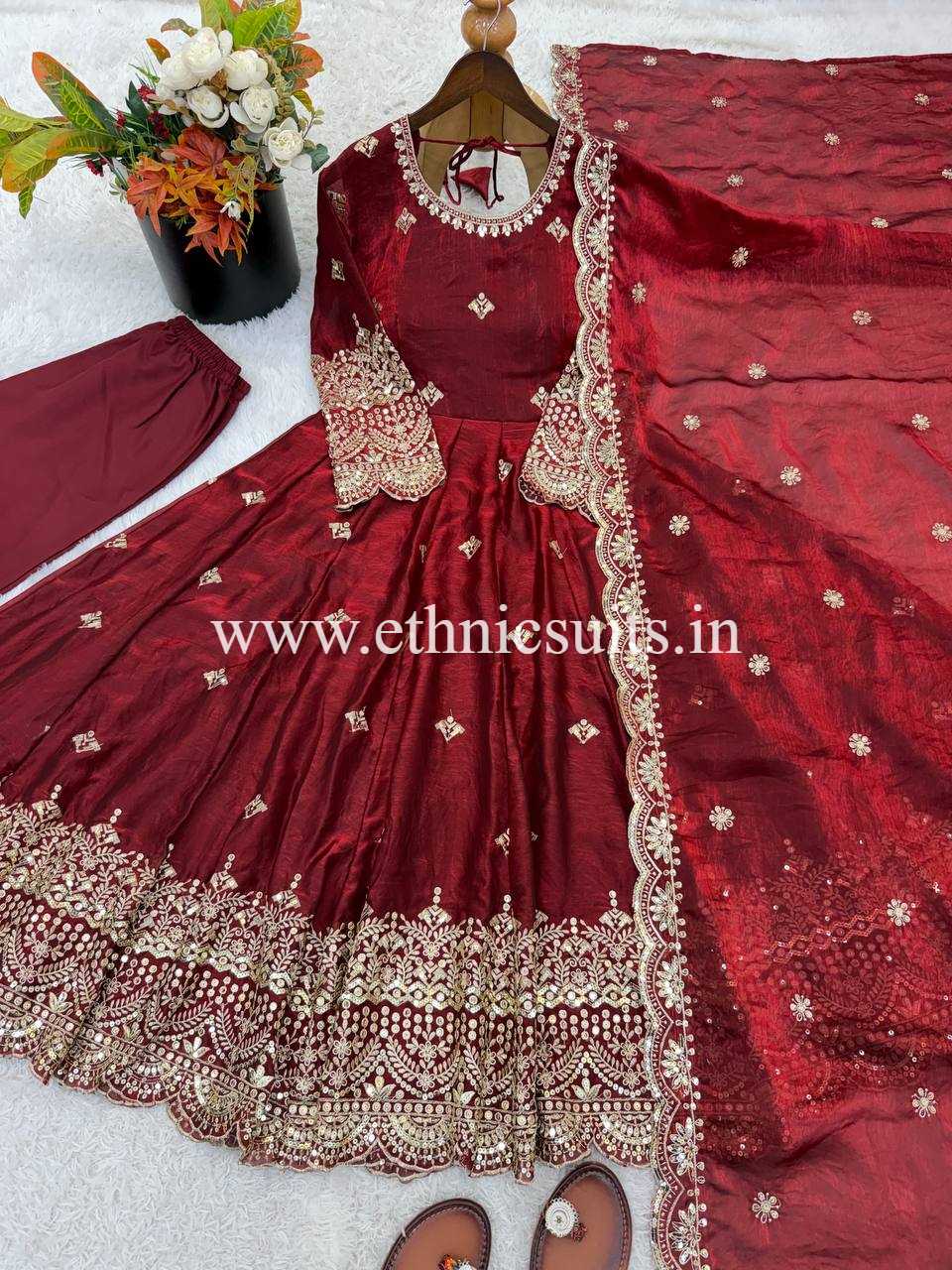 Wedding Wear Red Anarkali Suit