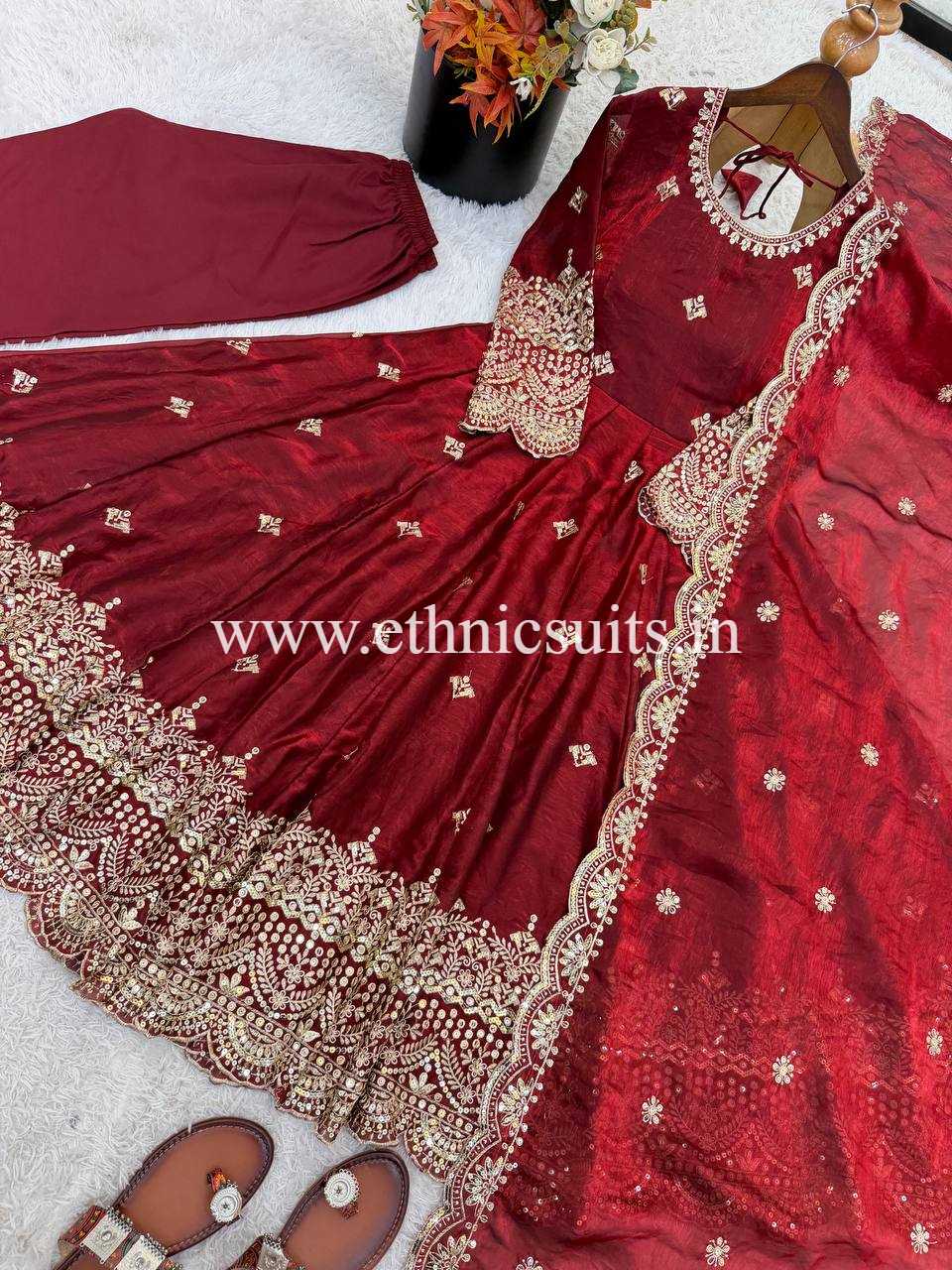 Wedding Wear Red Anarkali Suit