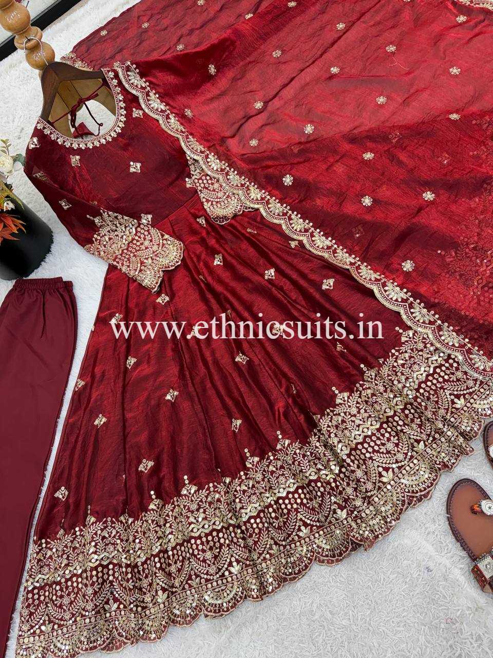 Wedding Wear Red Anarkali Suit