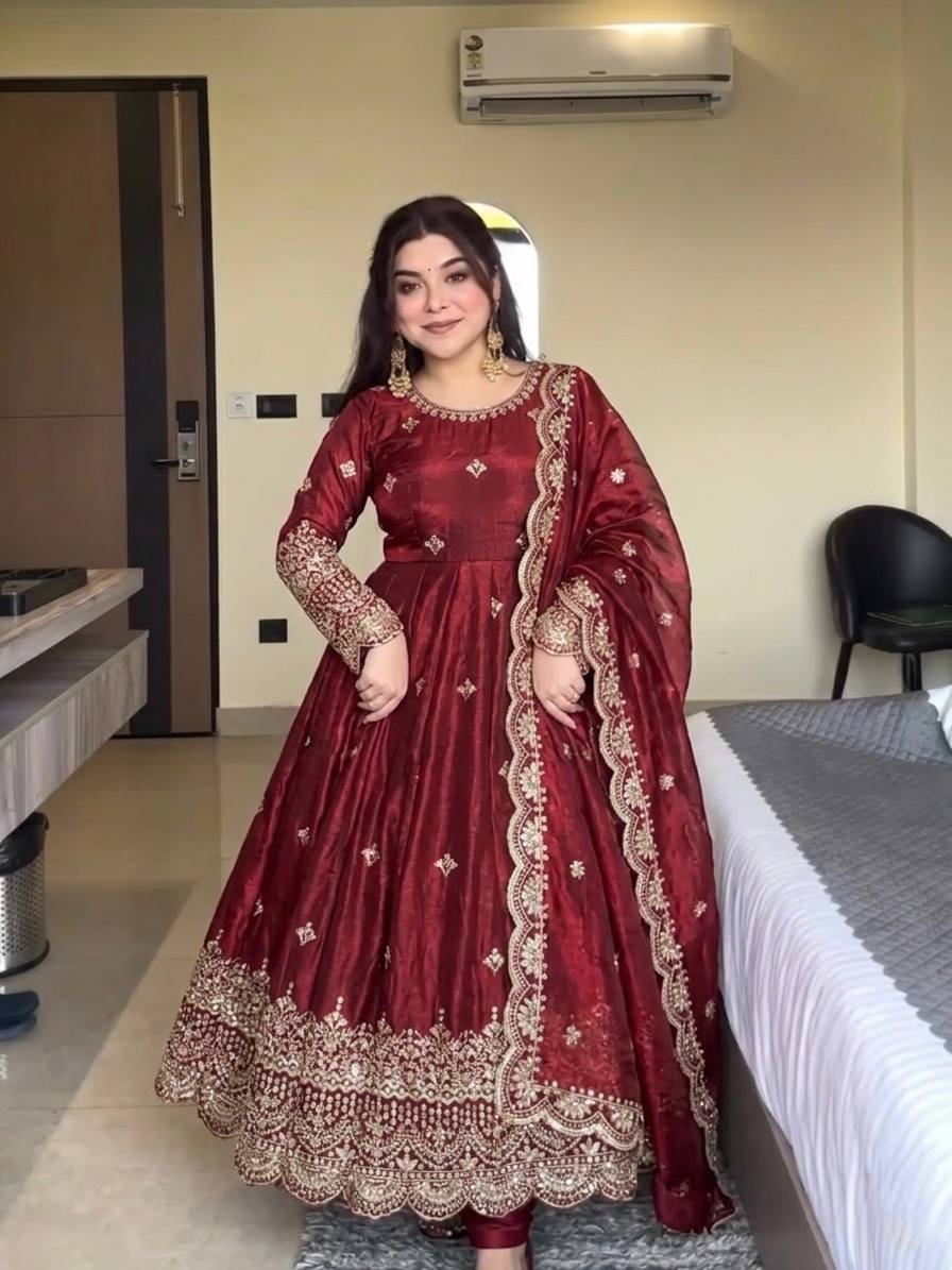 Wedding Wear Red Anarkali Suit