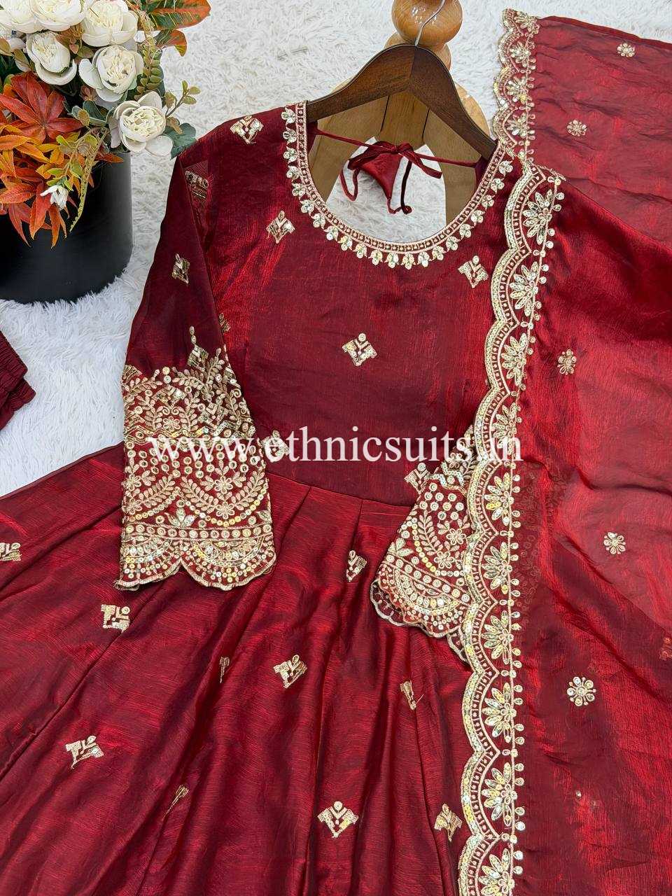 Wedding Wear Red Anarkali Suit