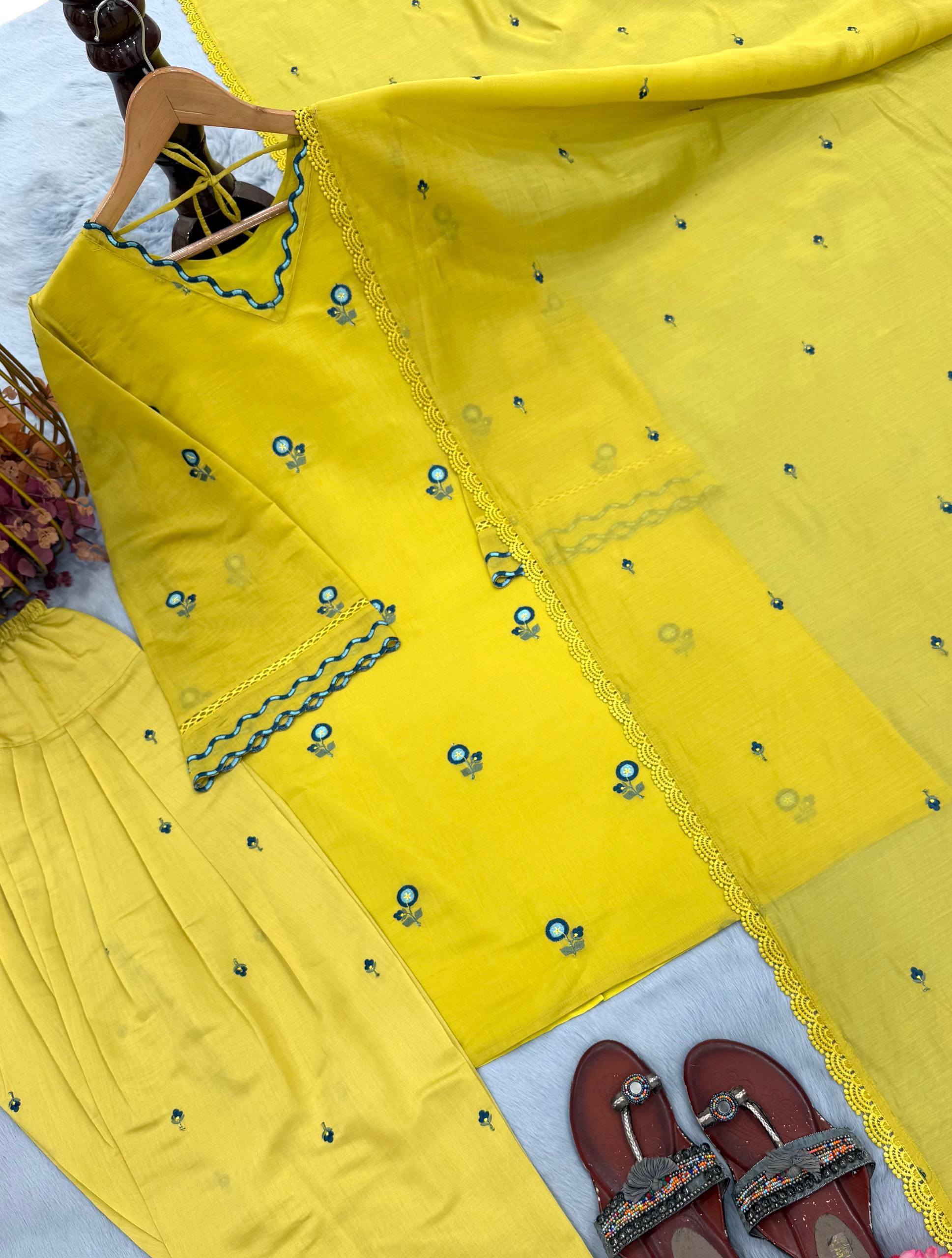 Yellow Color Farsi Salwar Suit