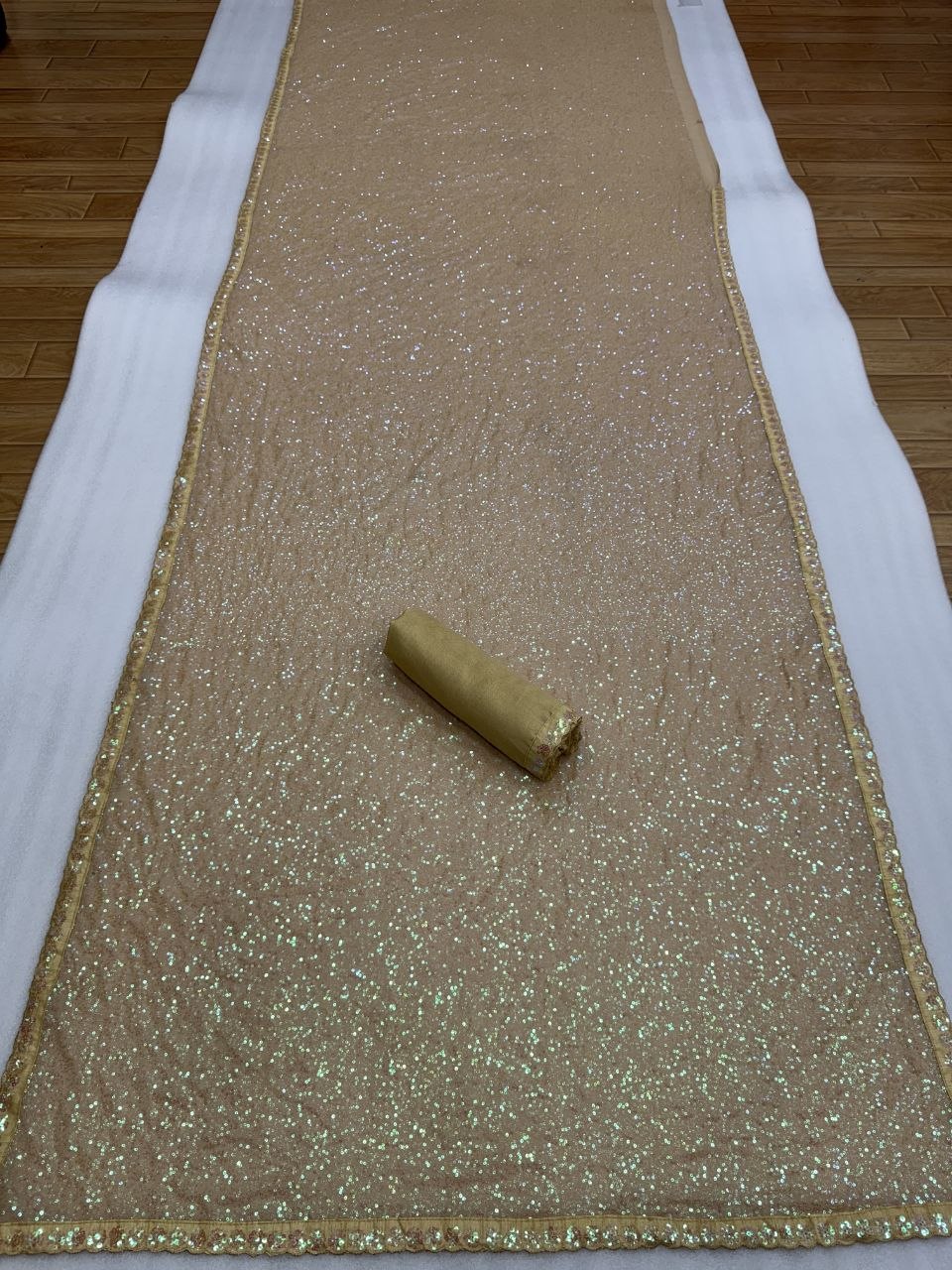 Neeta Ambani Inspired Golden Color Sequence Saree