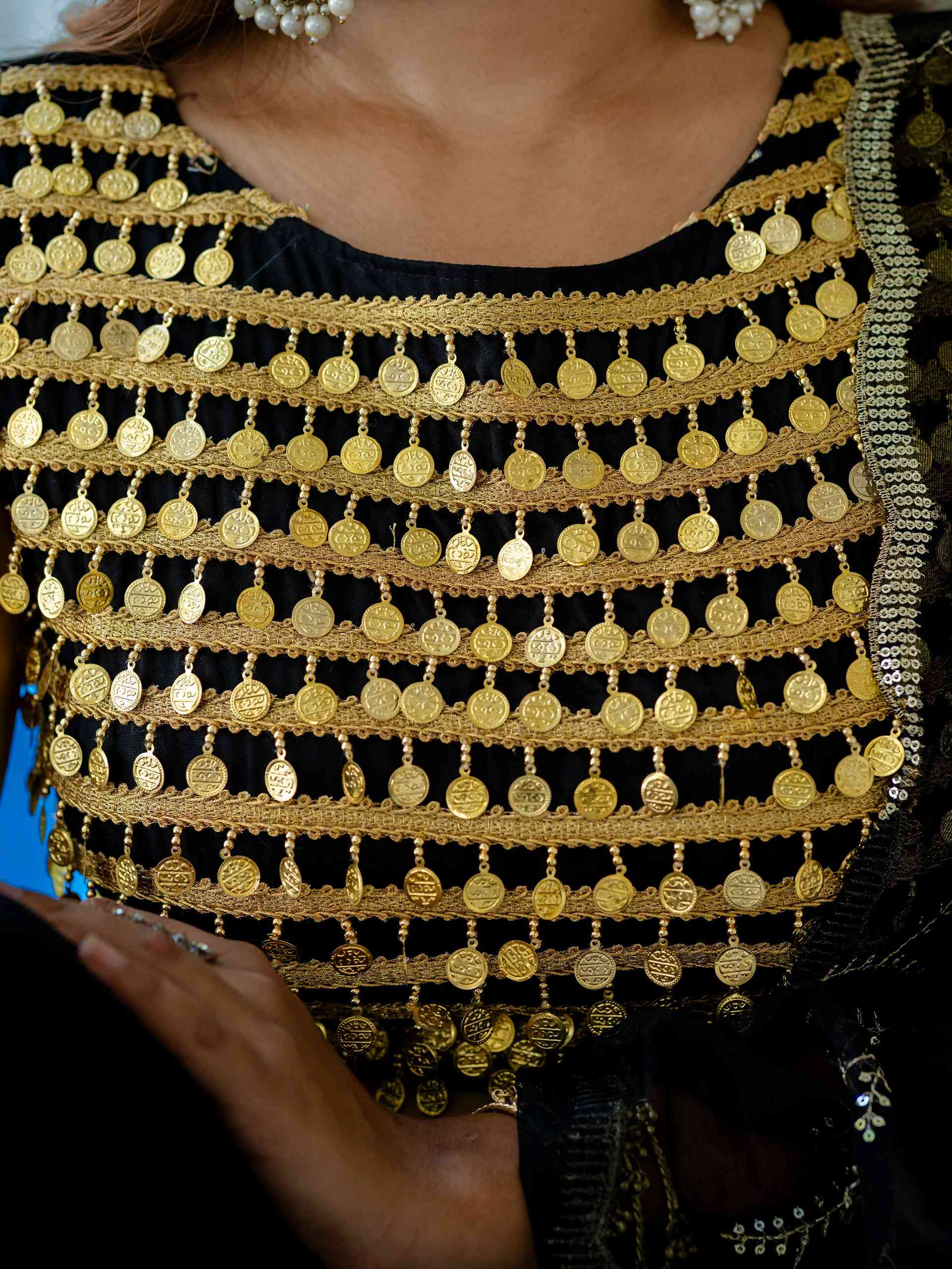 Black Ready To Wear Lehenga with Golden Work Blouse