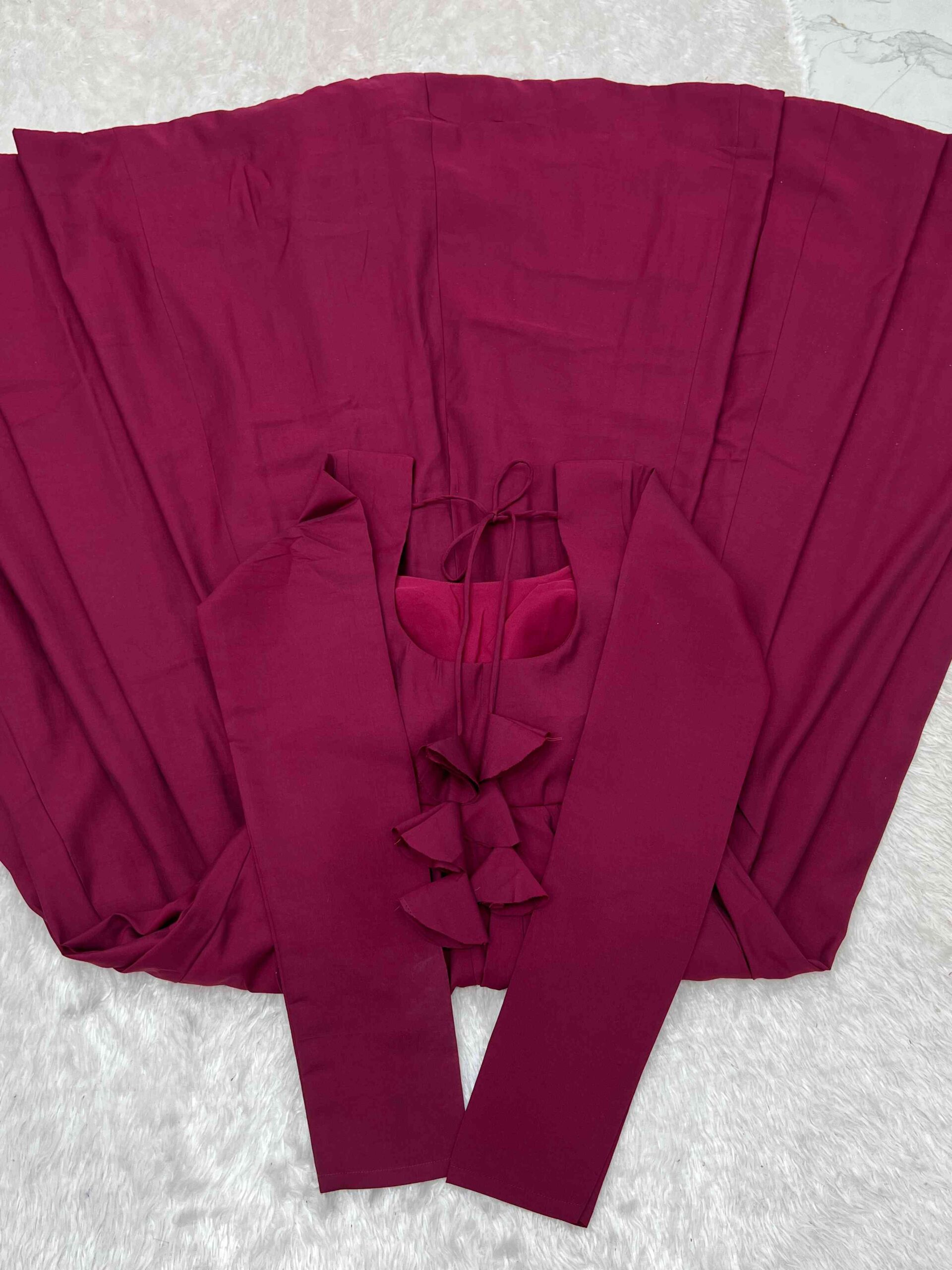 Dark Rani Gown with Jacket for Wedding