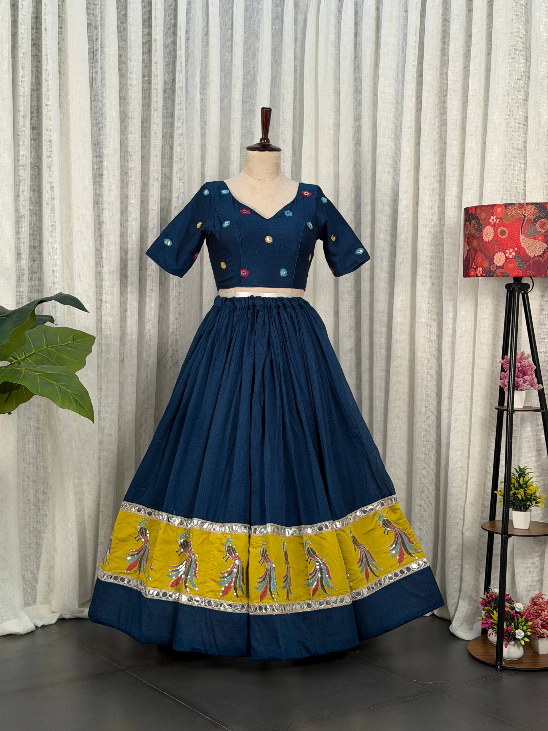 Midnight Navy Blue Readymade Chaniya Choli Under 2000